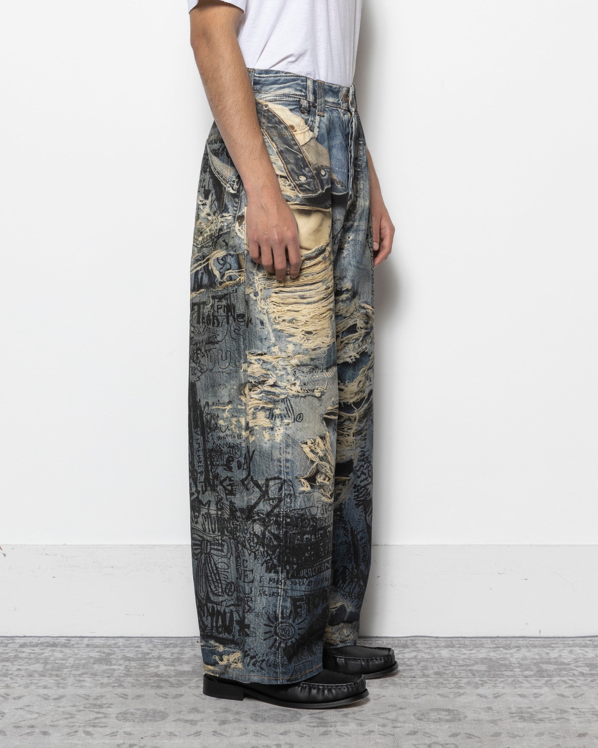 2023M FN TLO Torn Scribble Denim