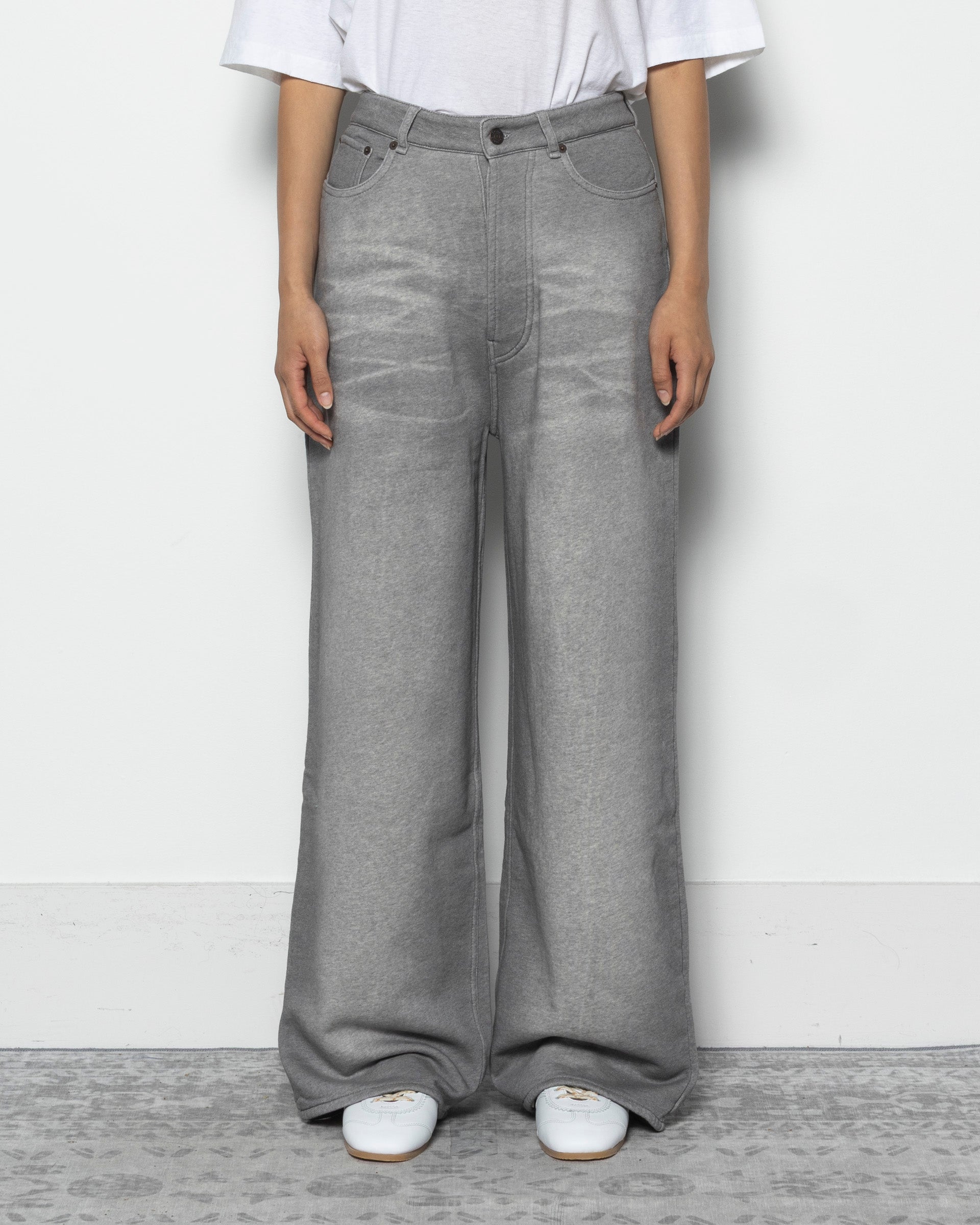 Loose Fit Trousers in Grey Melange