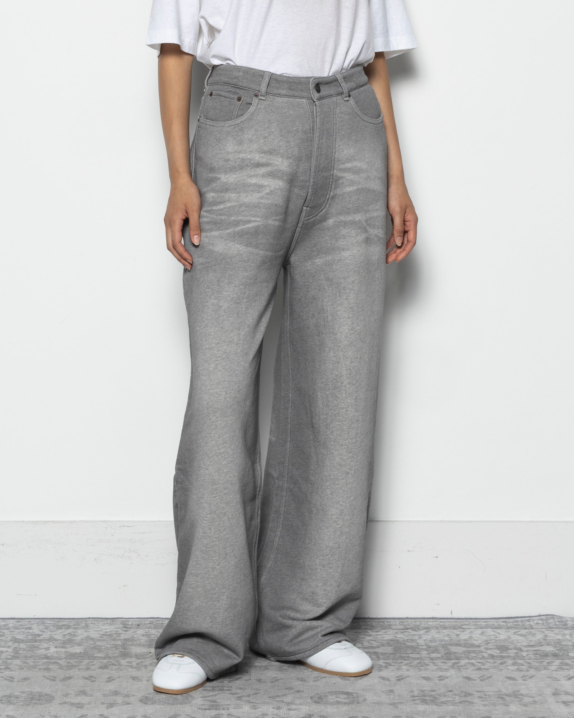 Loose Fit Trousers in Grey Melange
