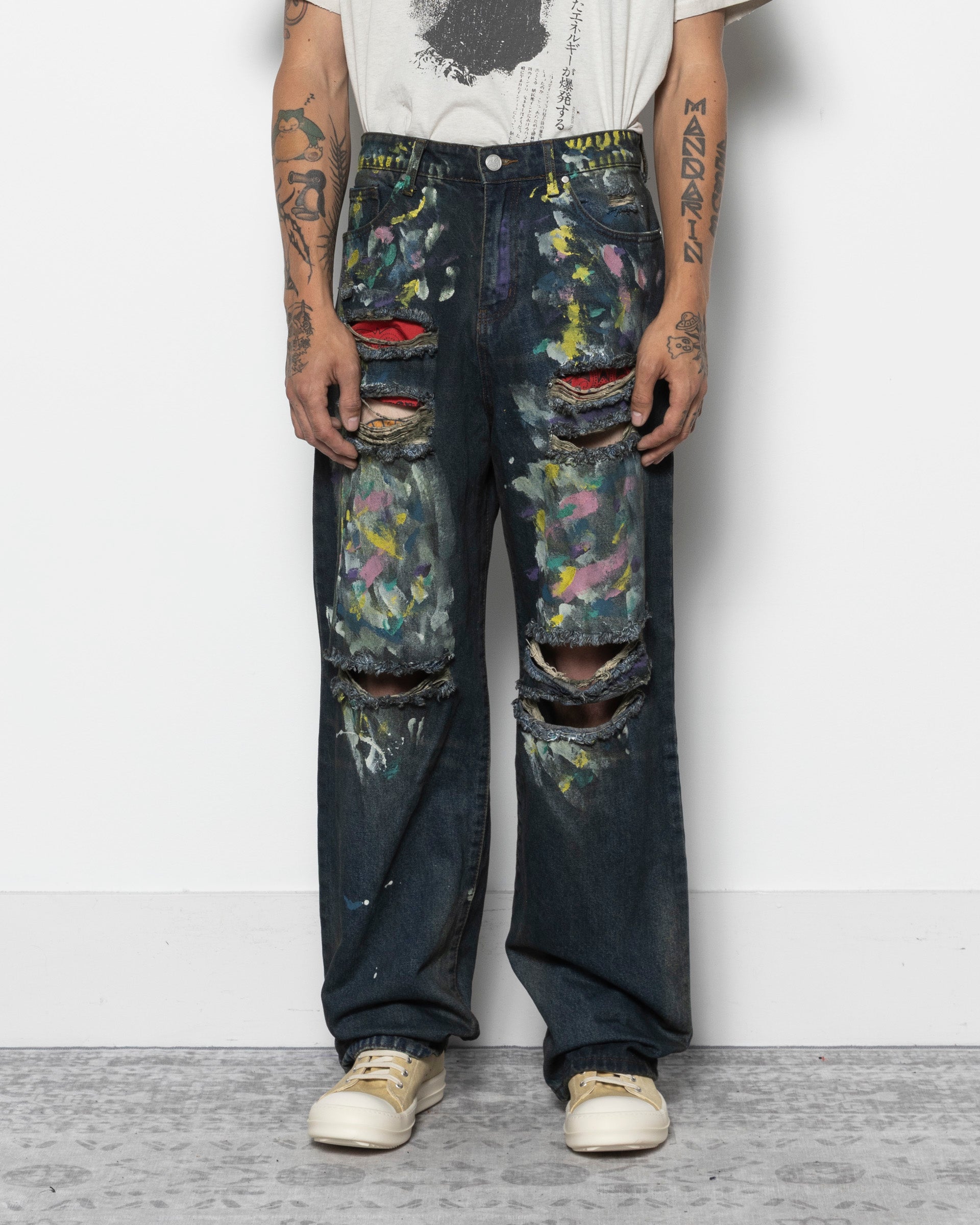 Lax Baggy Denim in Multi