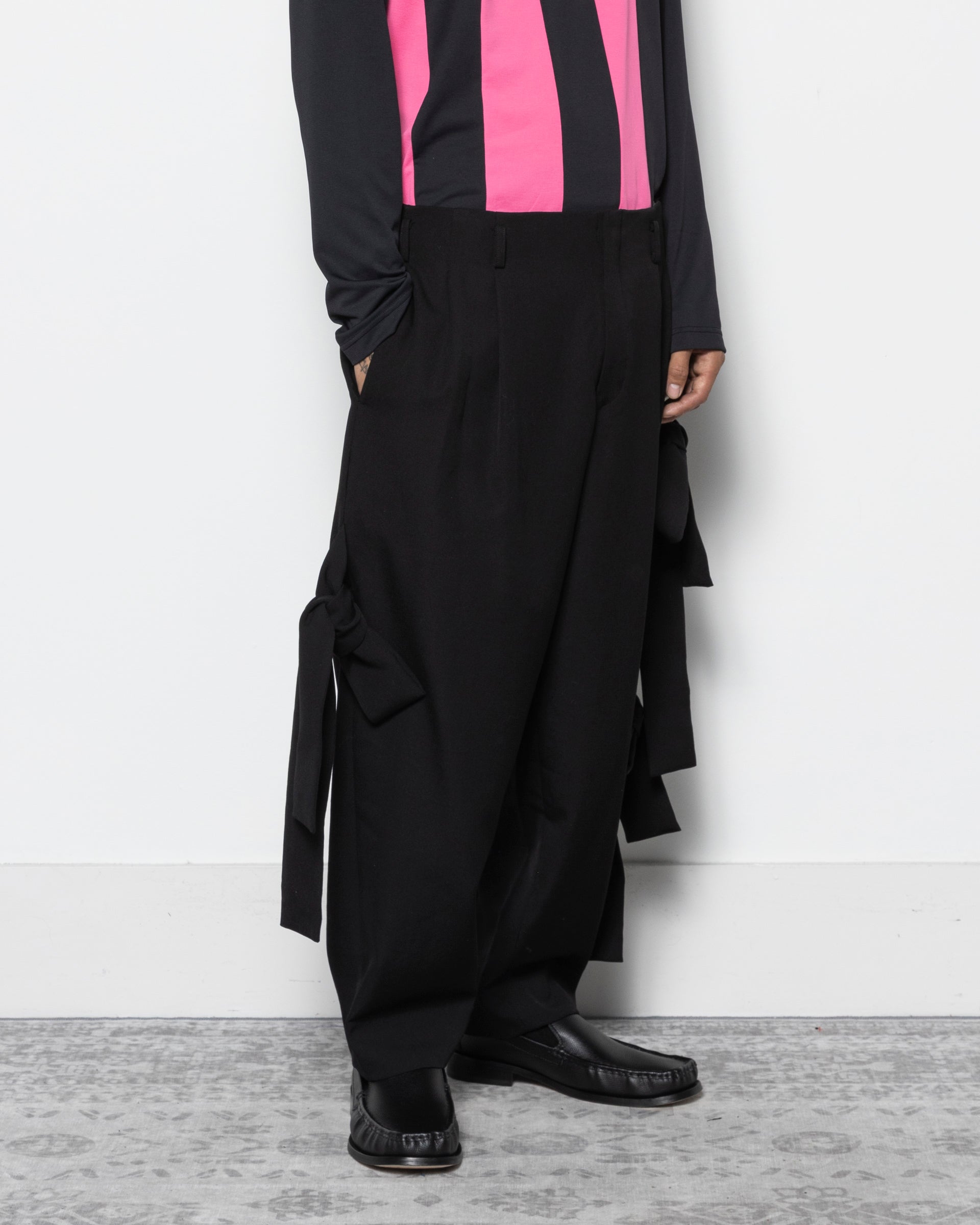 Bow Tied Trousers in Black