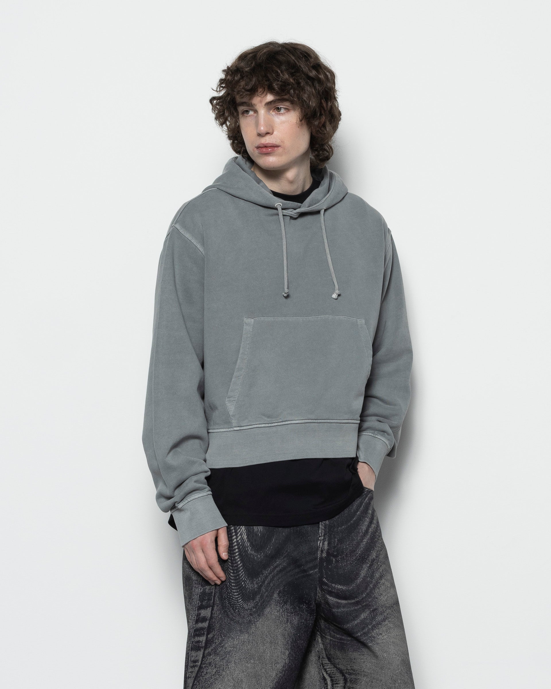 Mineral Dye Hoodie in Grey