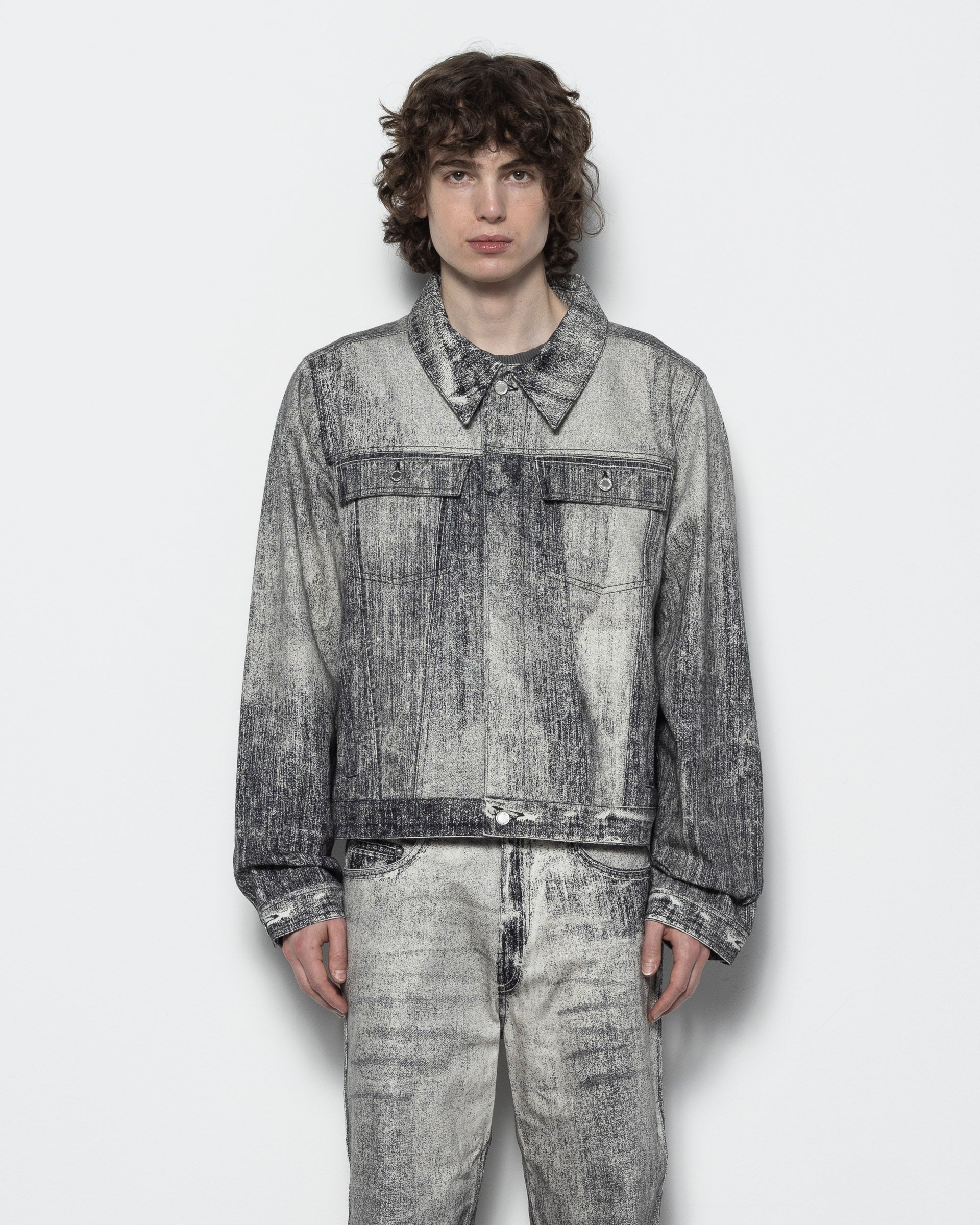 Paint Denim Jacket in Faded Black