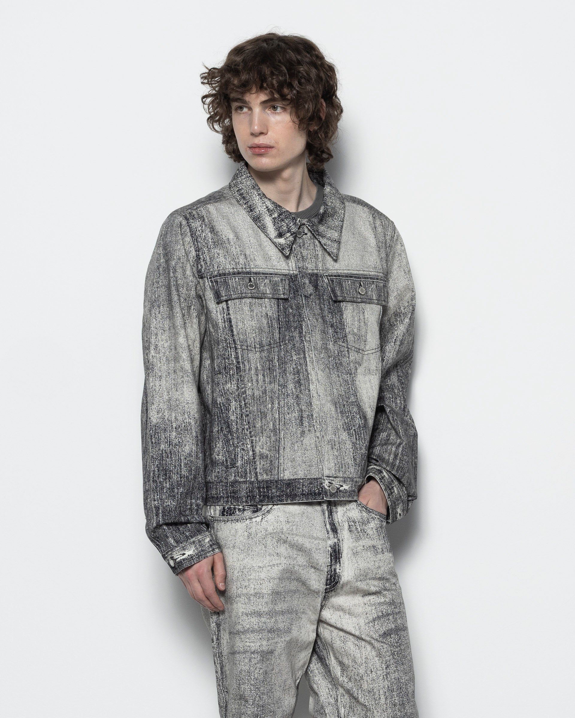 Paint Denim Jacket in Faded Black