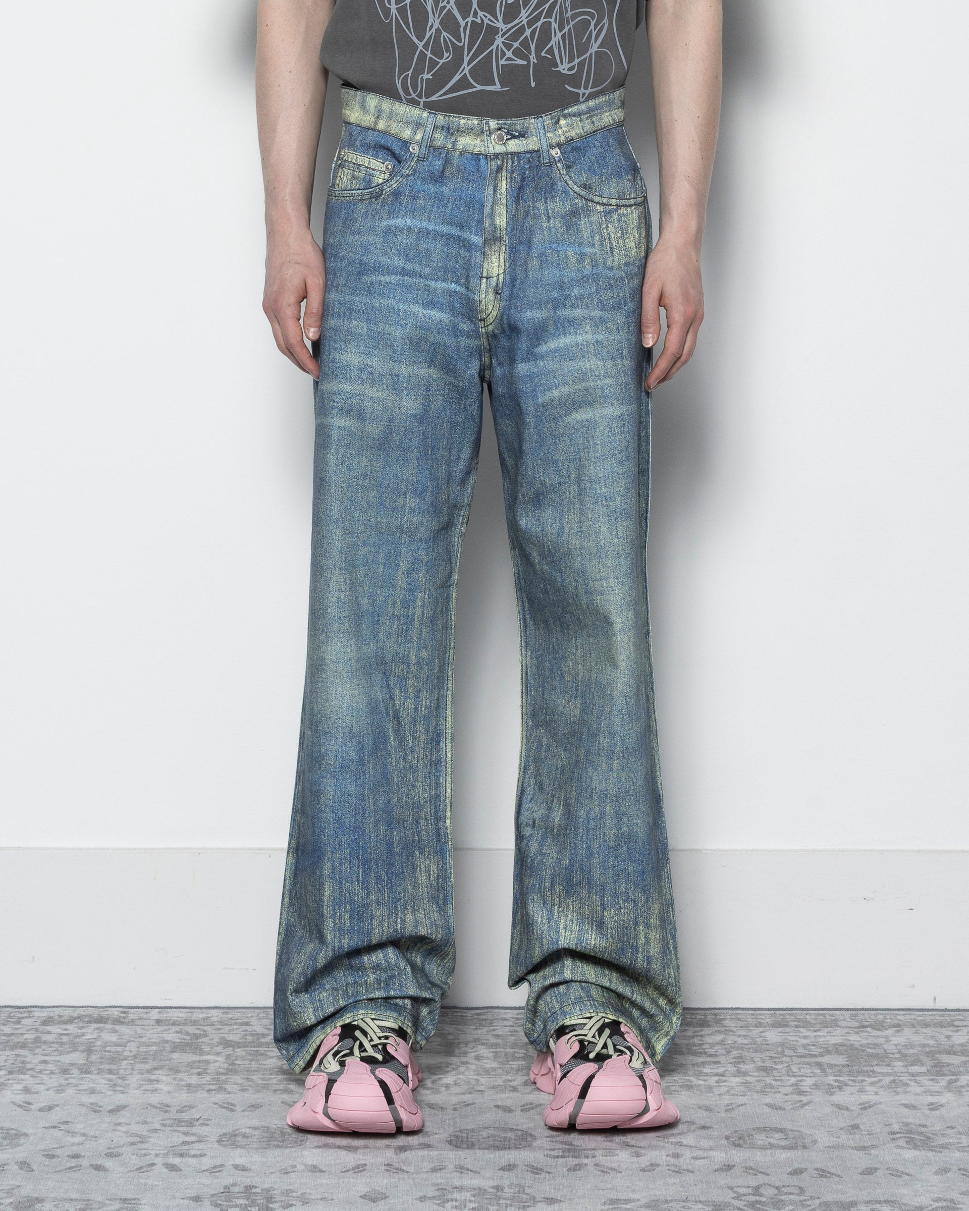 Paint Denim Jeans in Sand Blue