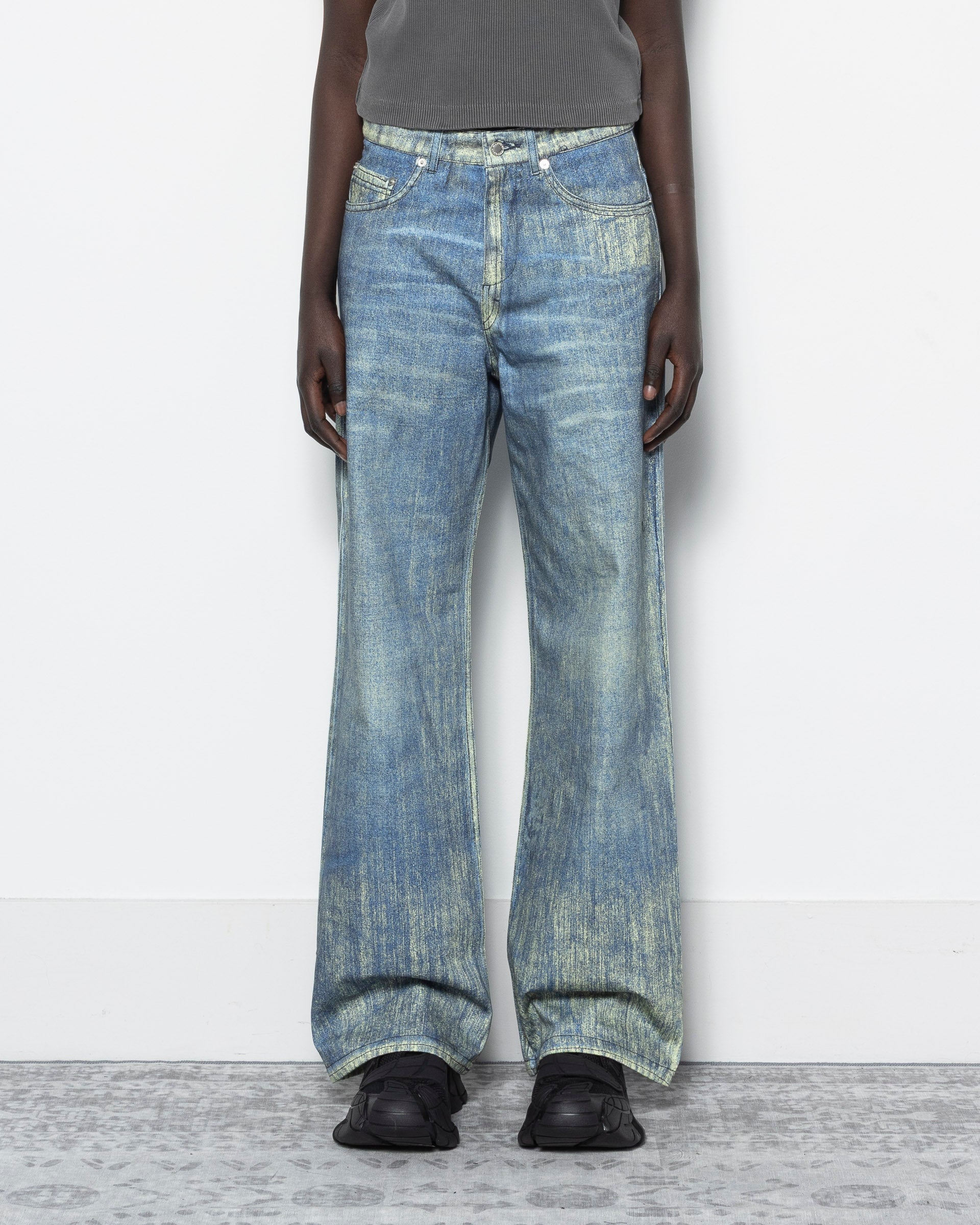 Paint Denim Jeans in Sand Blue