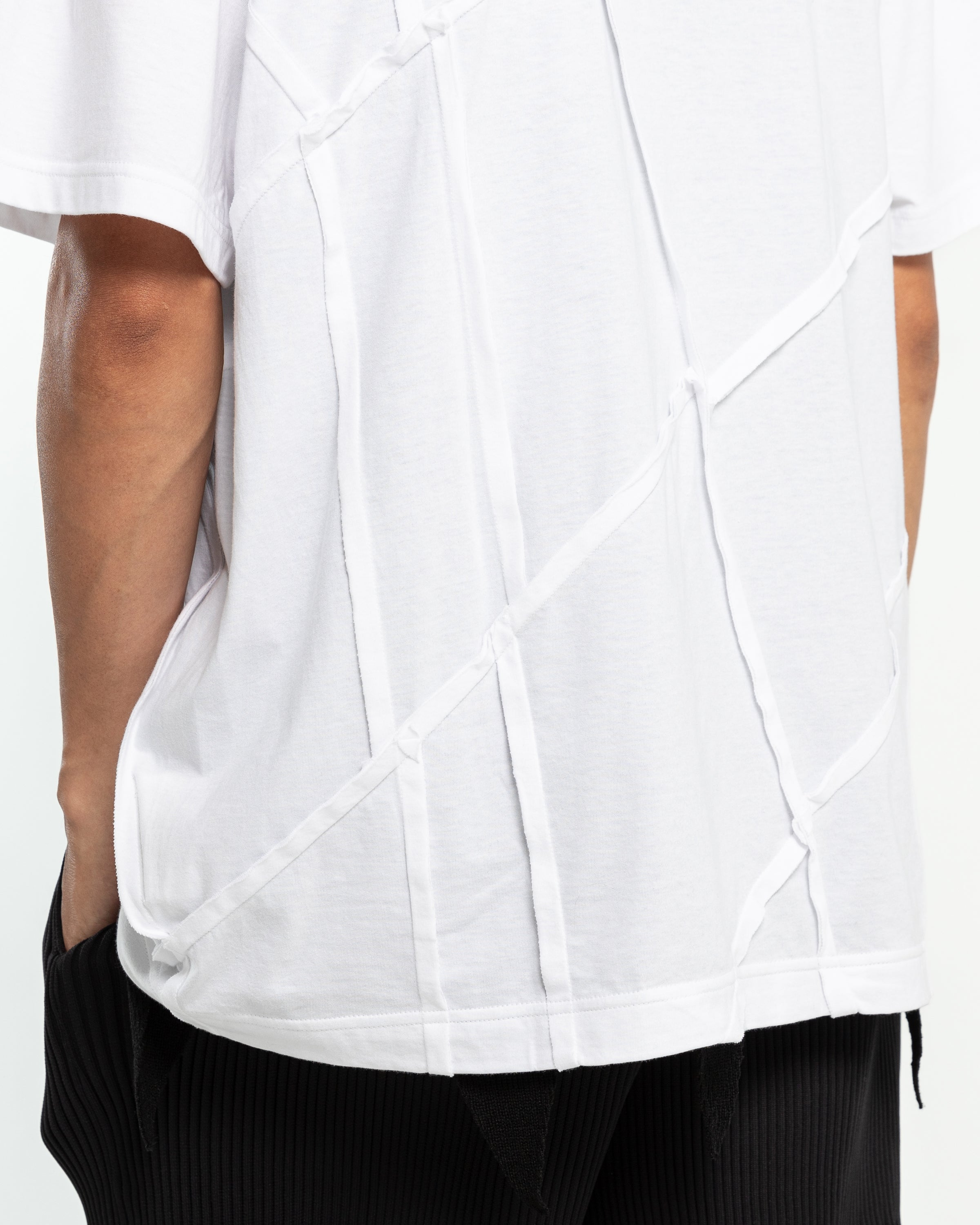 Panel Seam T-Shirt in White