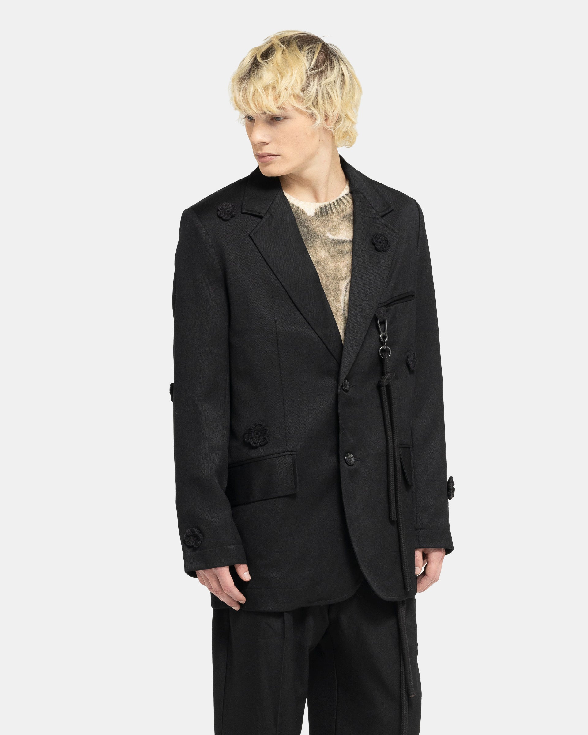 Song for the Mute "Daisy" Oversized Blazer in Black