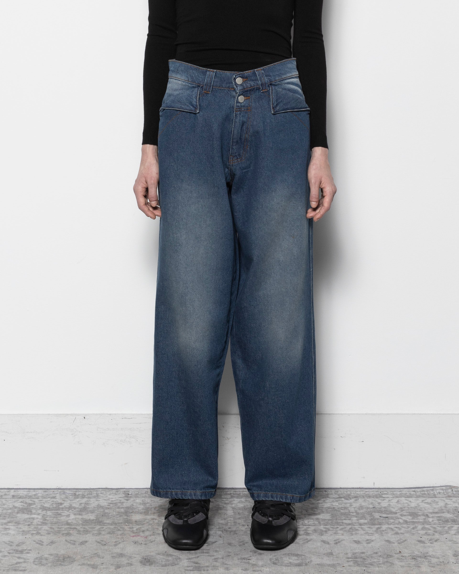 Back Trousers in Dark Blue