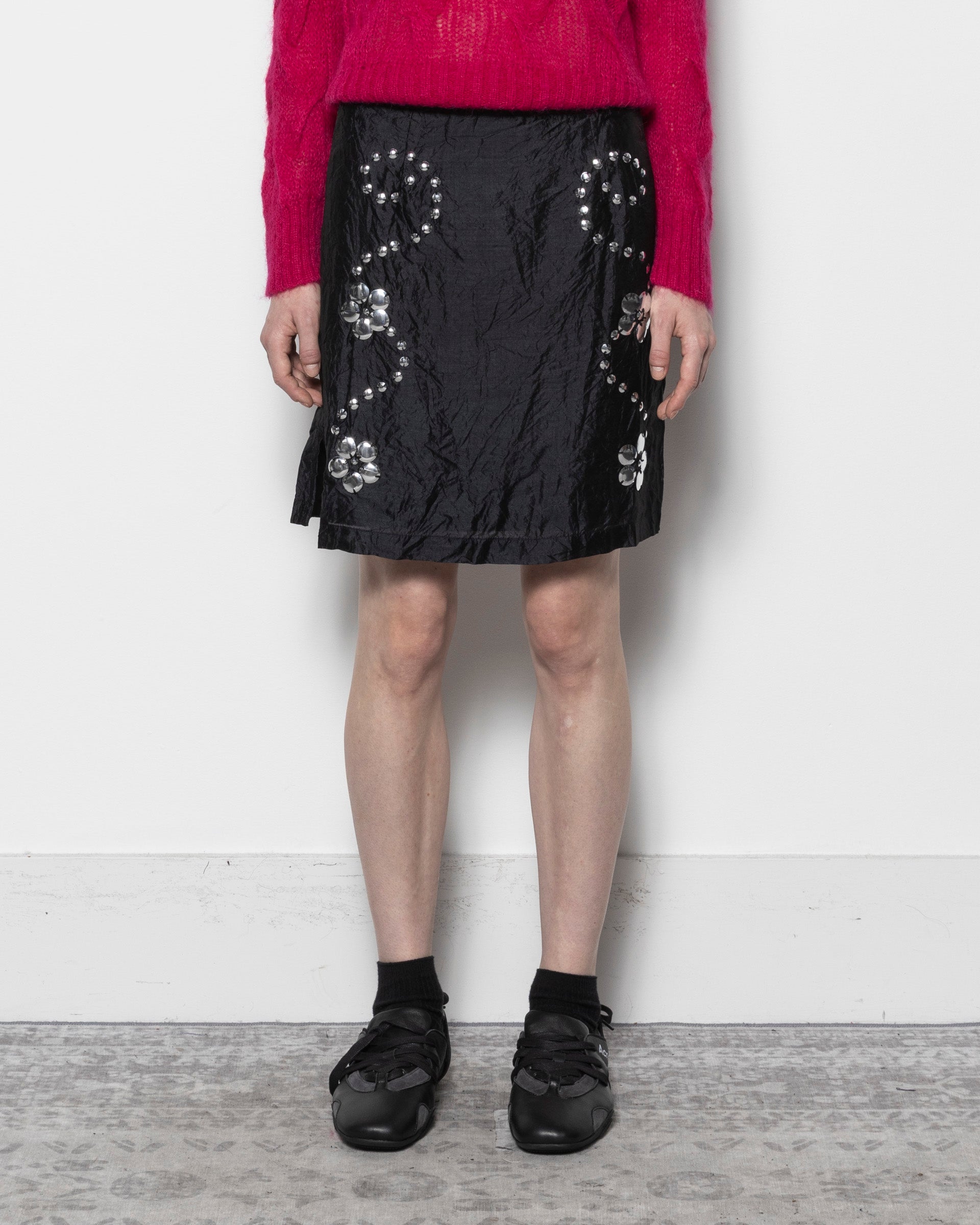 Claude Studs Mini Skirt in Black