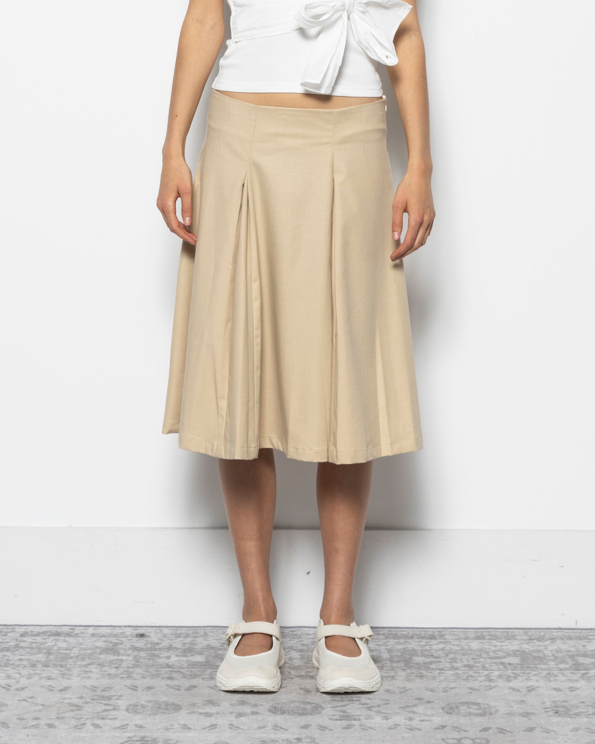 Irina Midi Skirt in Beige
