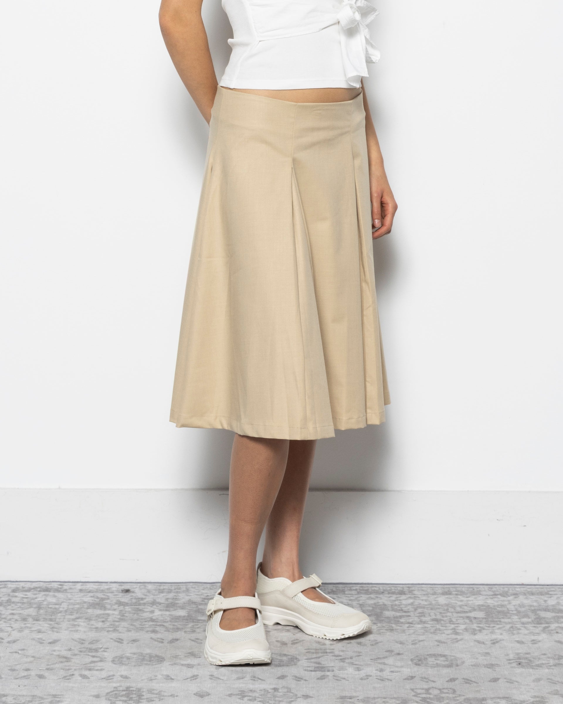 Irina Midi Skirt in Beige