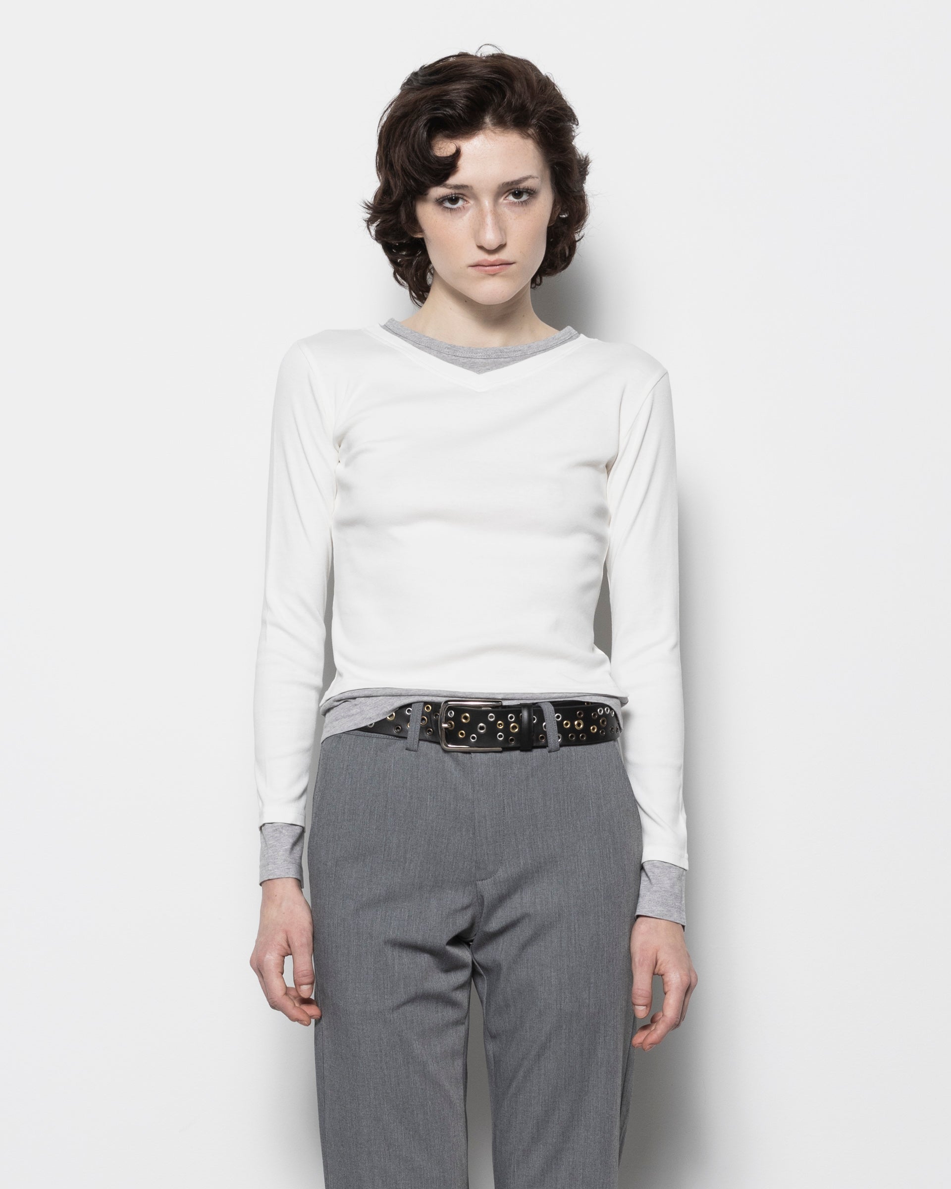 Sam T-Shirt in White and Grey