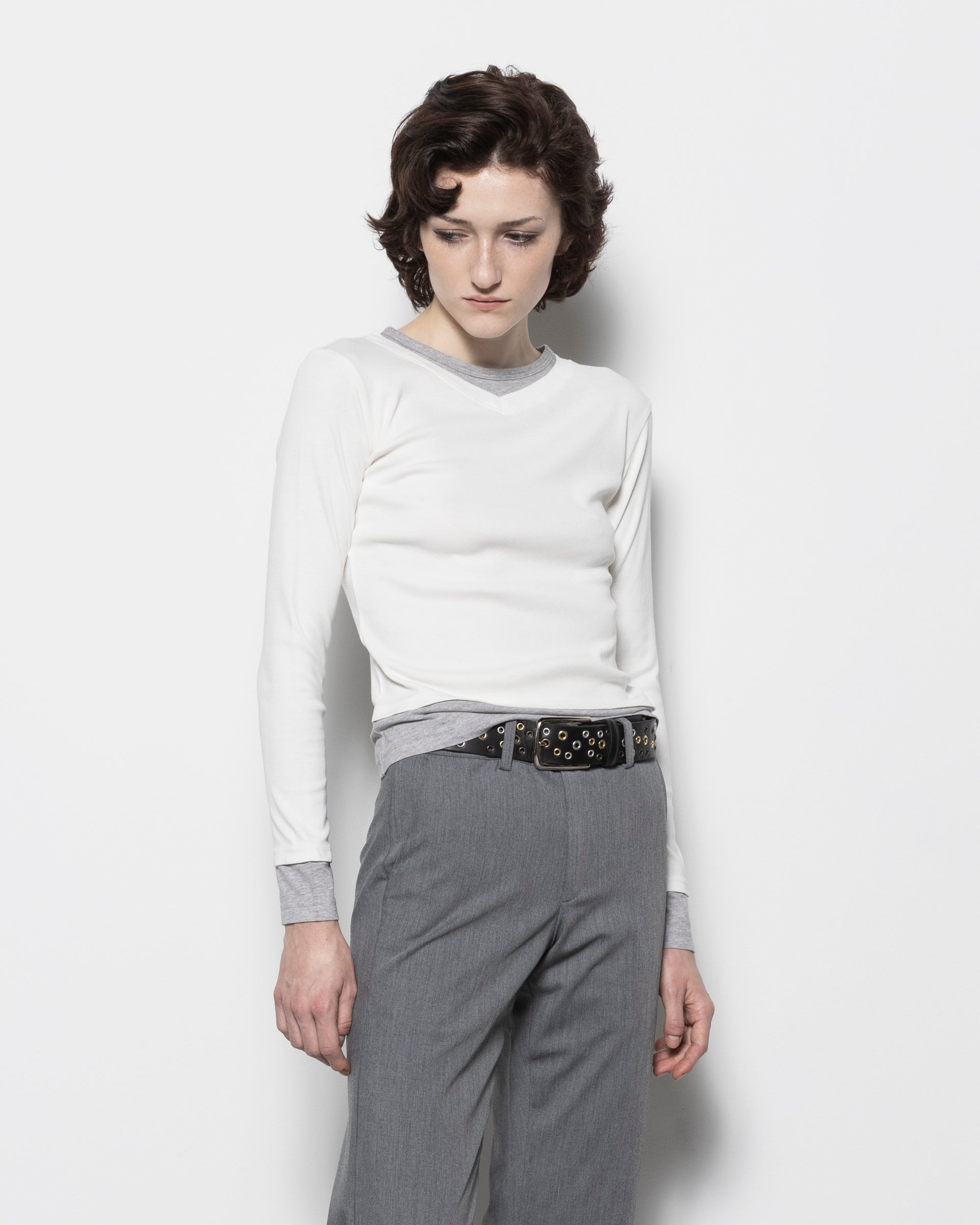 Sam T-Shirt in White and Grey