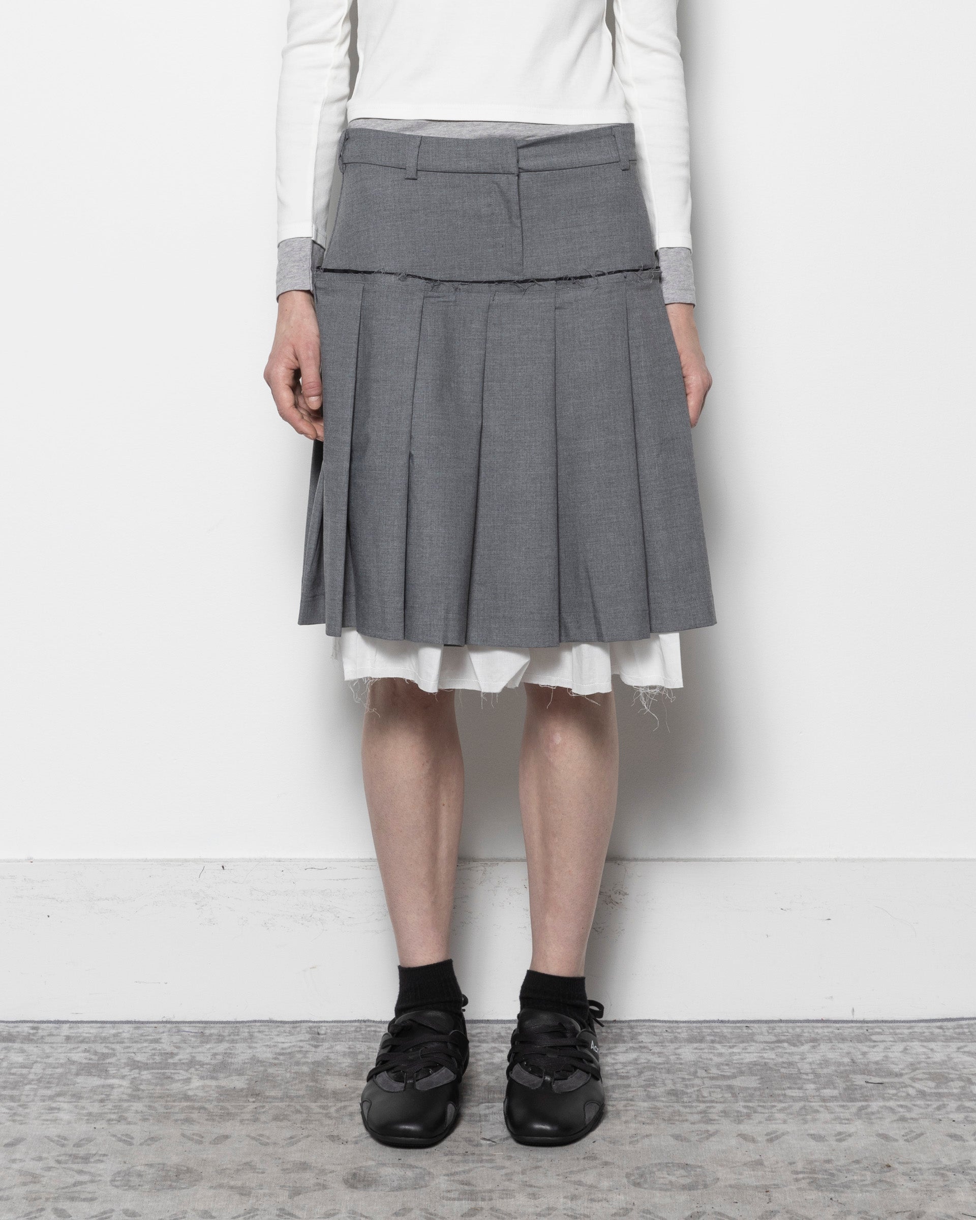 Tailored Midi Skirt in Grey