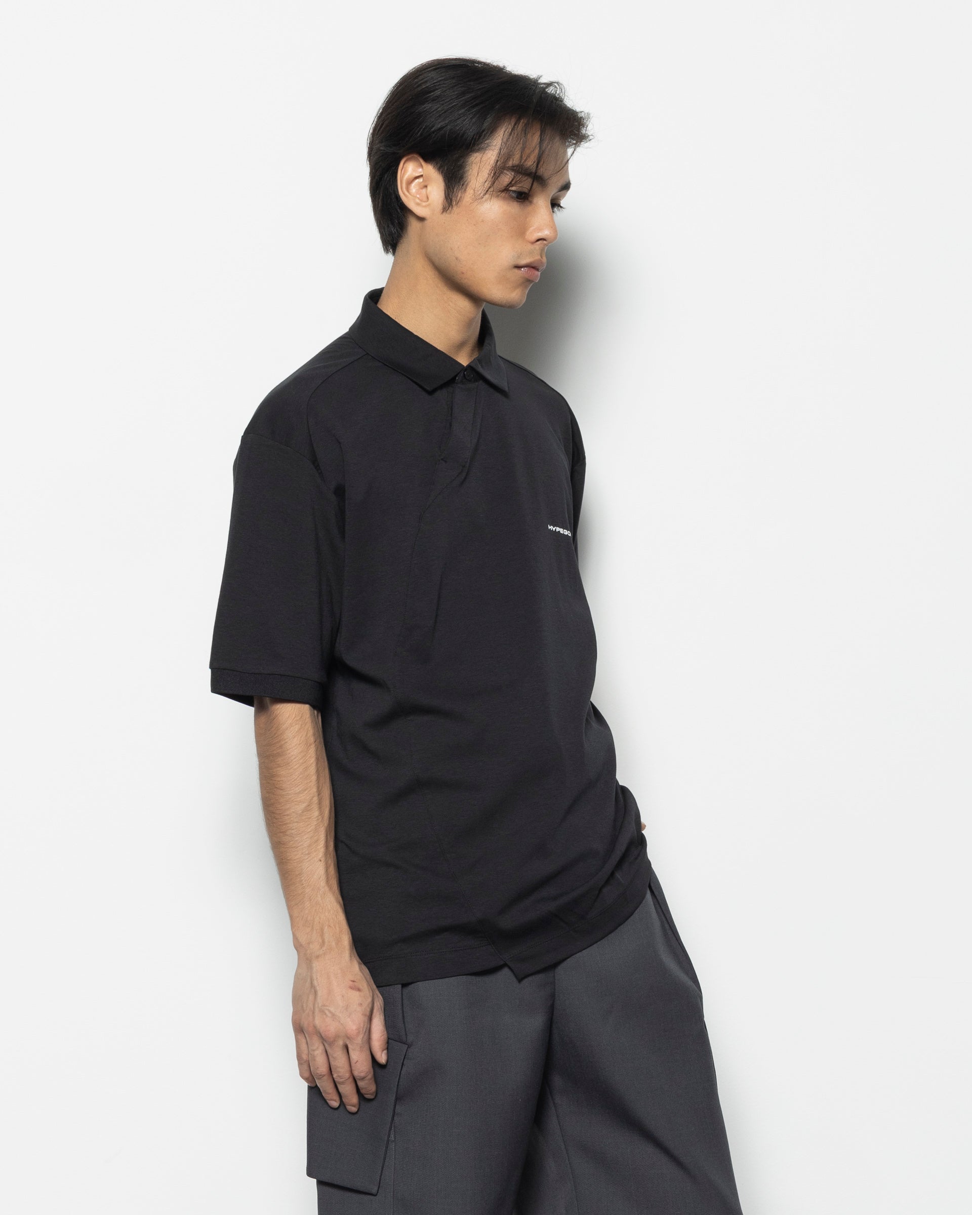 PAF Diagonal Polo T-shirt in Black