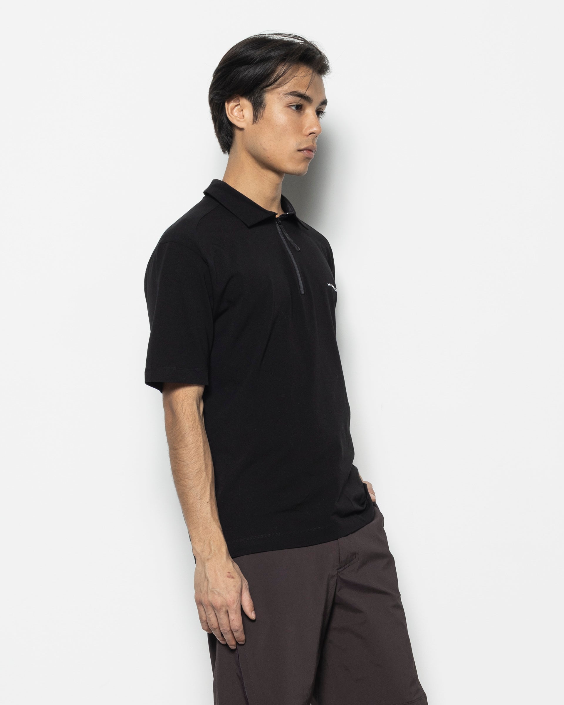 PAF Half-zip Polo T-shirt in Black