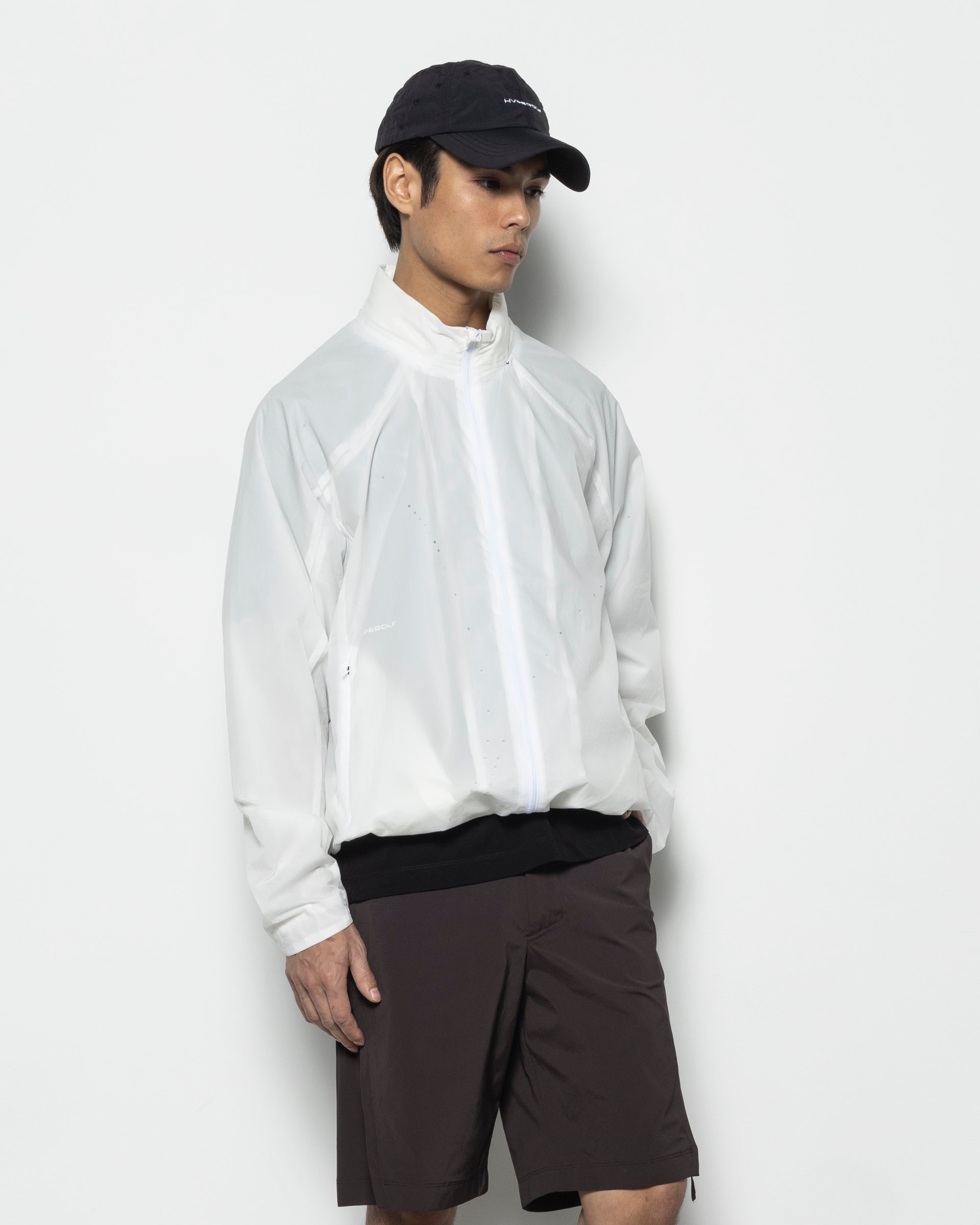 PAF Perforated Windbreaker in White