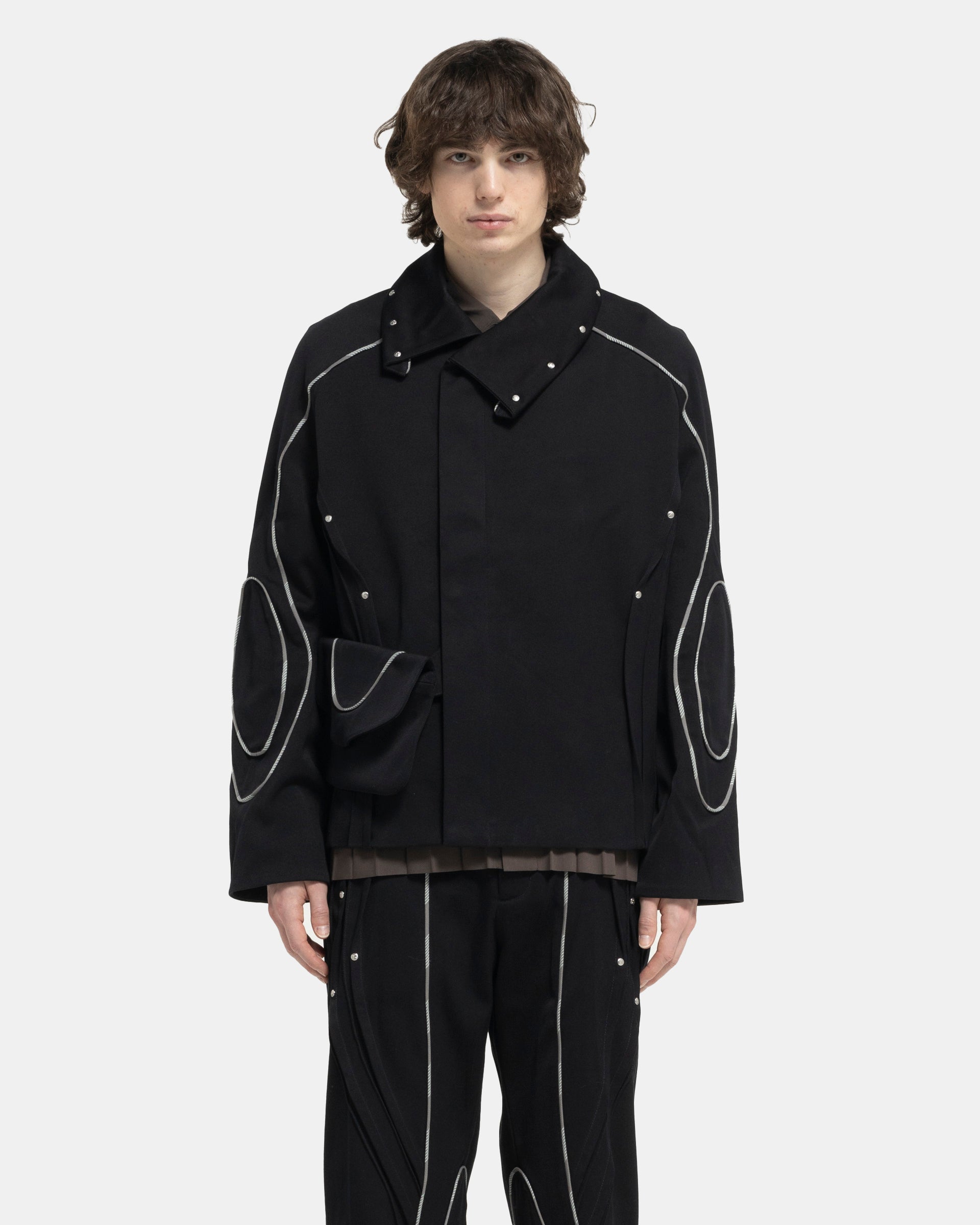 Chalice Jacket w/ Bag in Raven Black