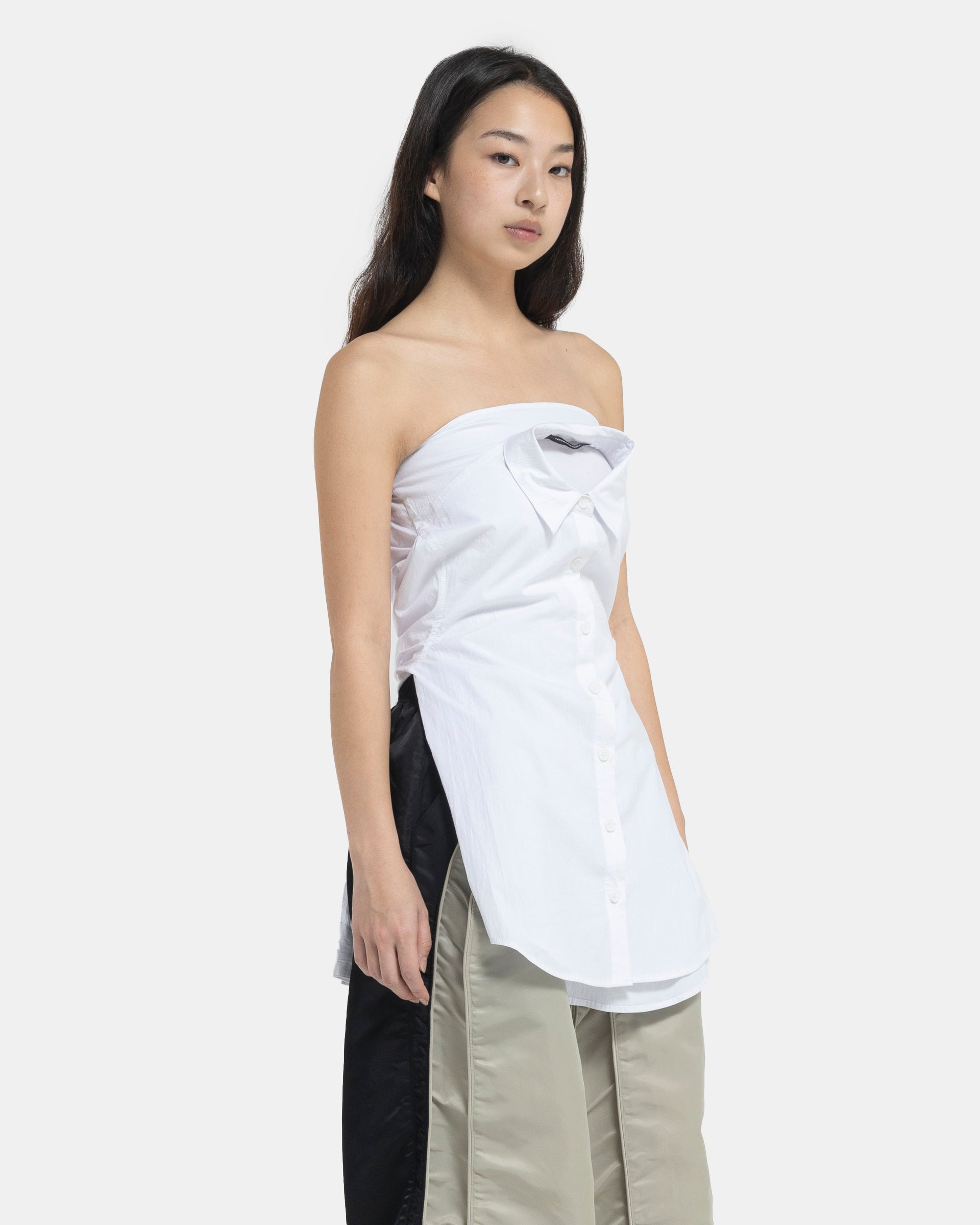 Shirt Tube Top in White
