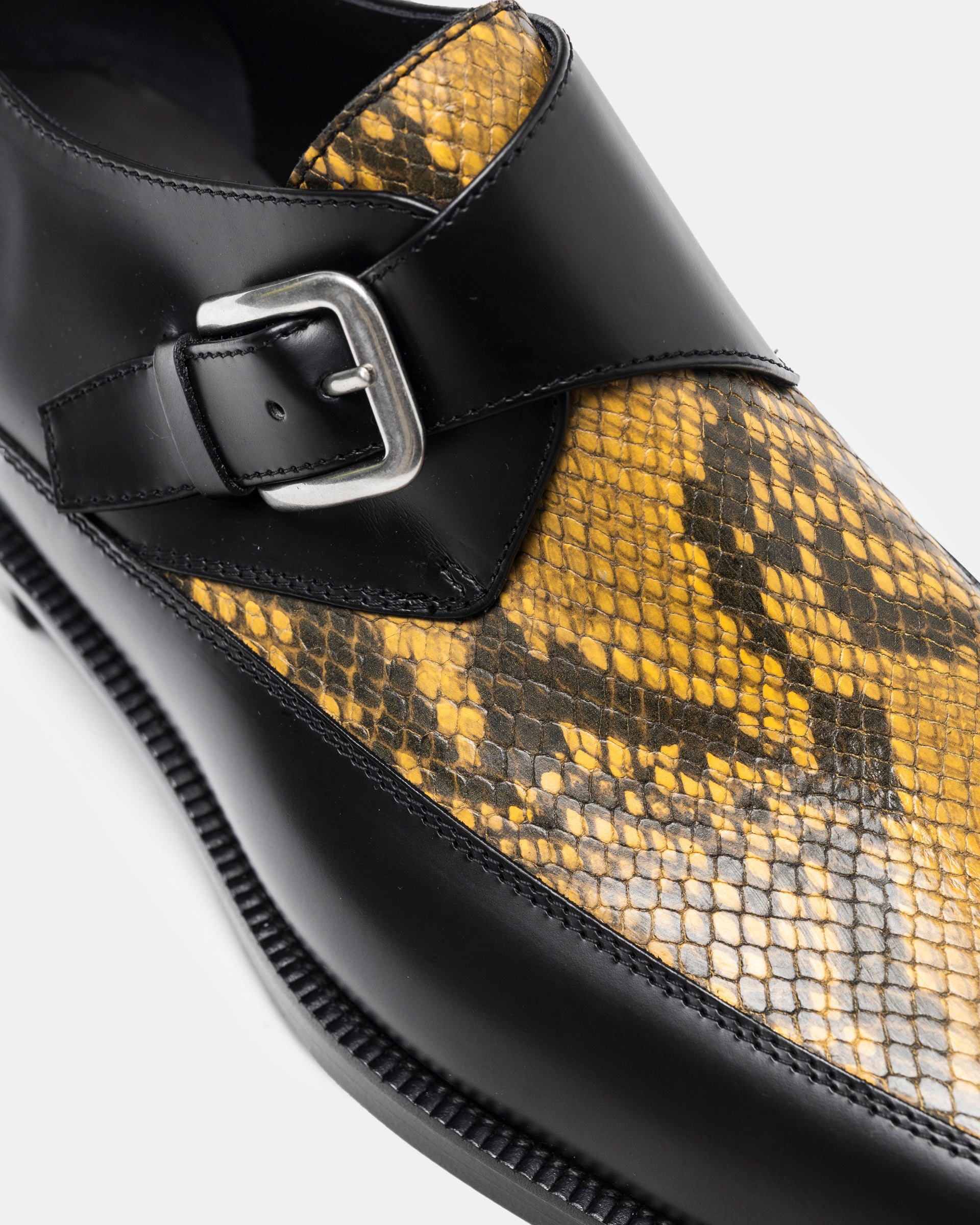 Leather Monkstraps in Yellow and Black