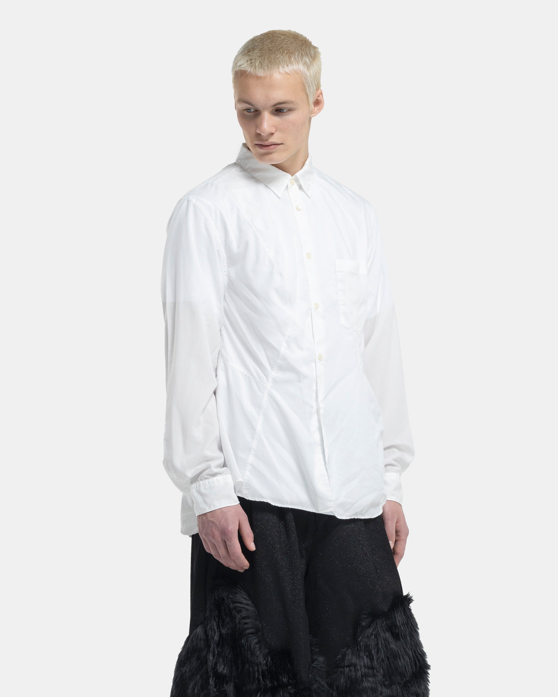 Asymmetric Seam Shirt in White