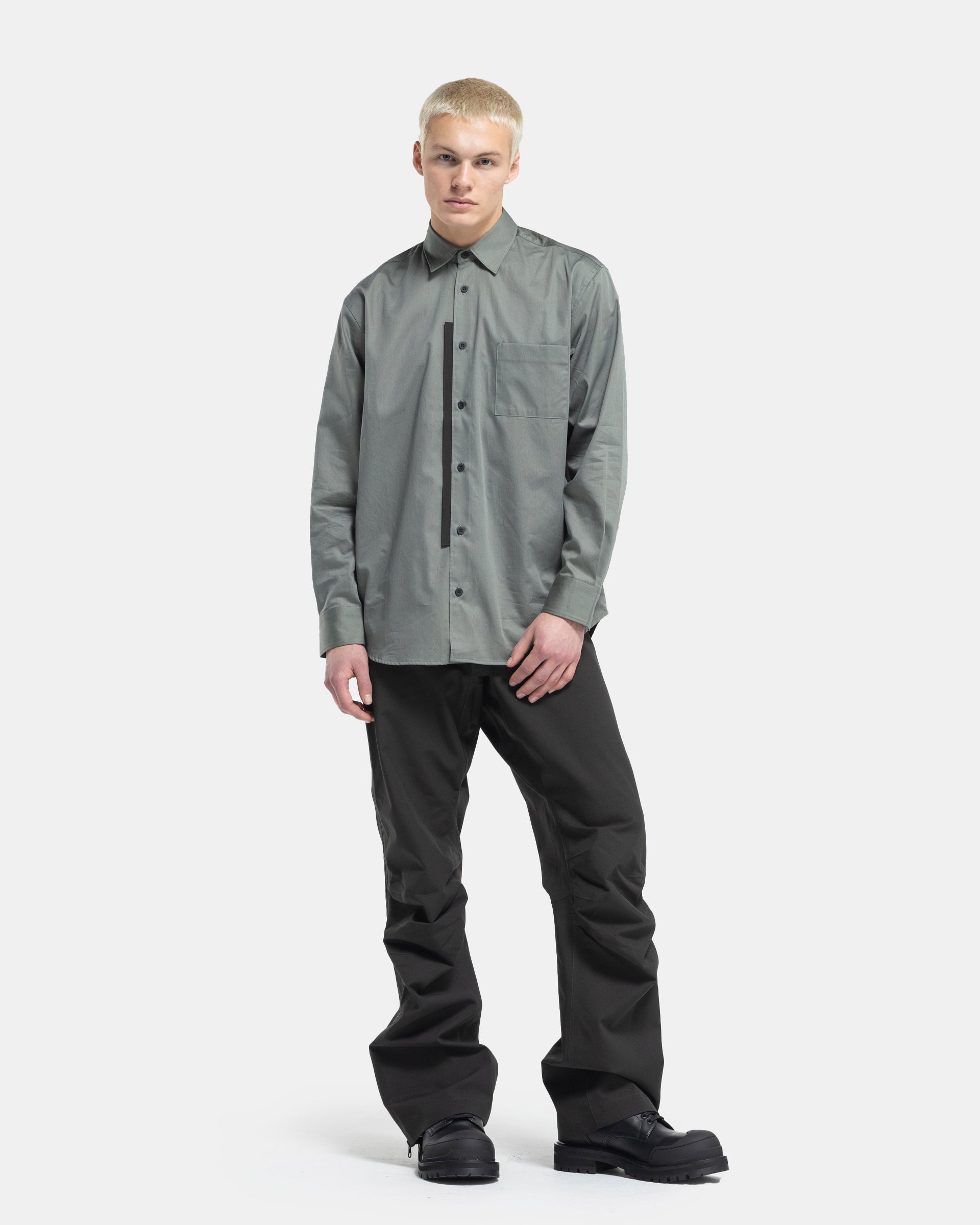 Popelin L/S Shirt in Washed Sage