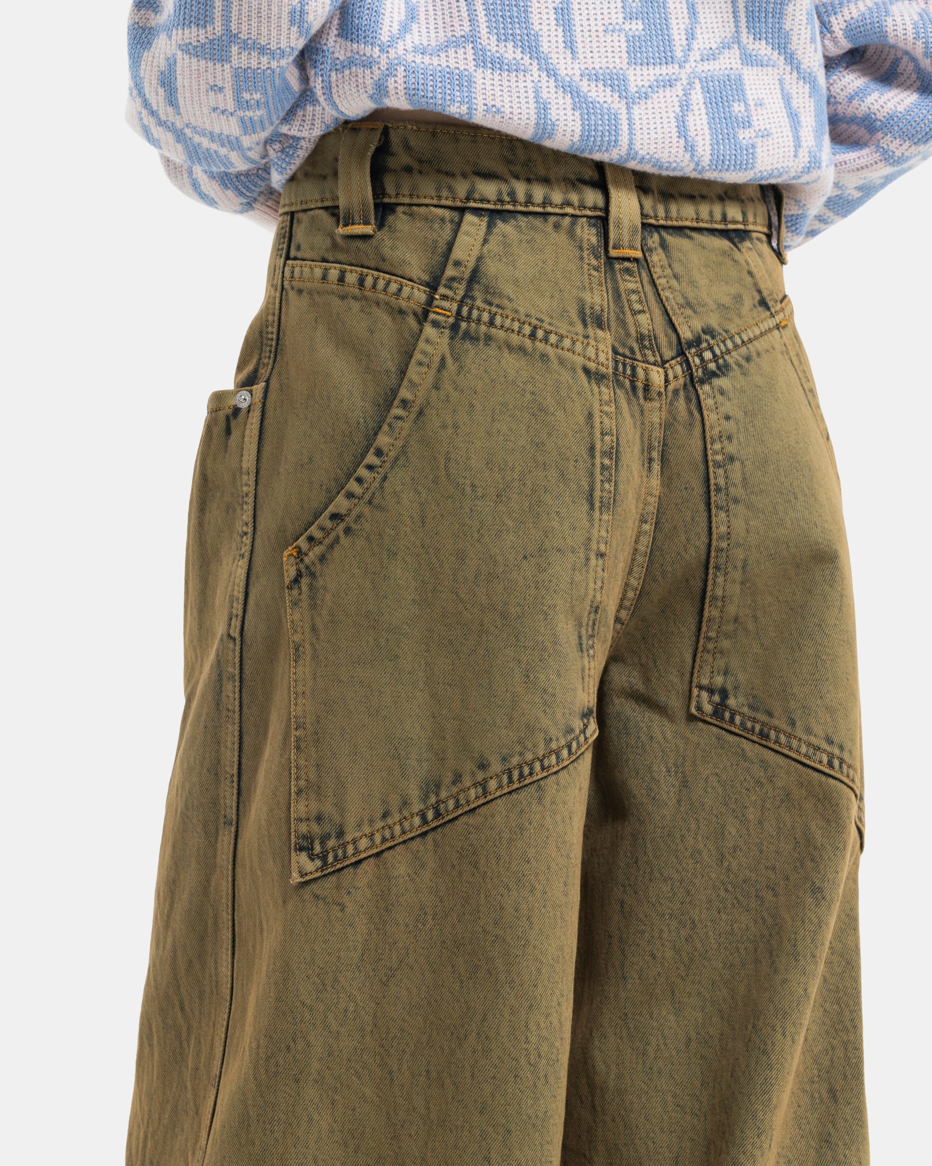 Eckhaus Latta Ultra-Wide-Leg Jeans in Swamp