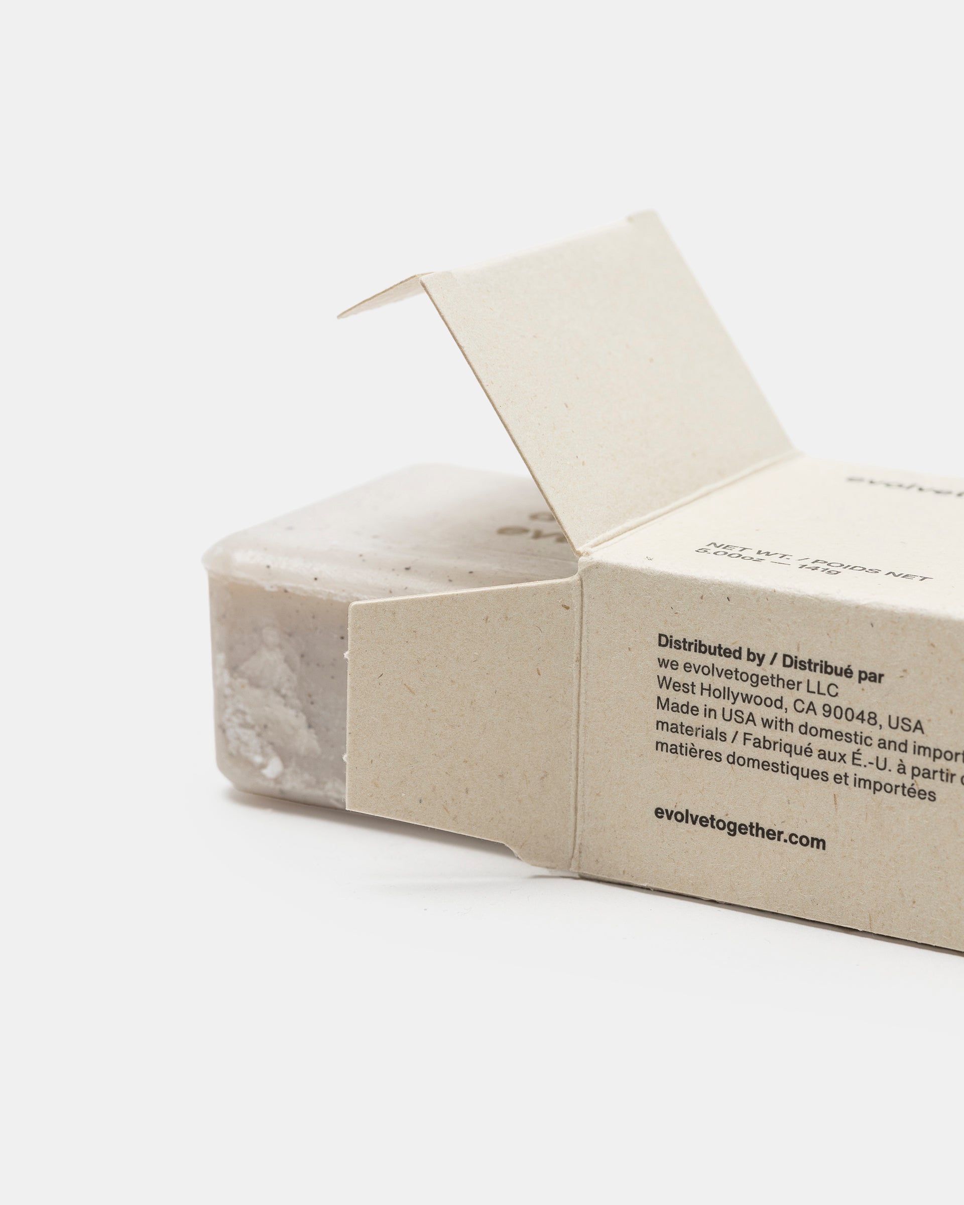 Evolve Together Havana Exfoliating Bar Soap removing from box Roden Gray