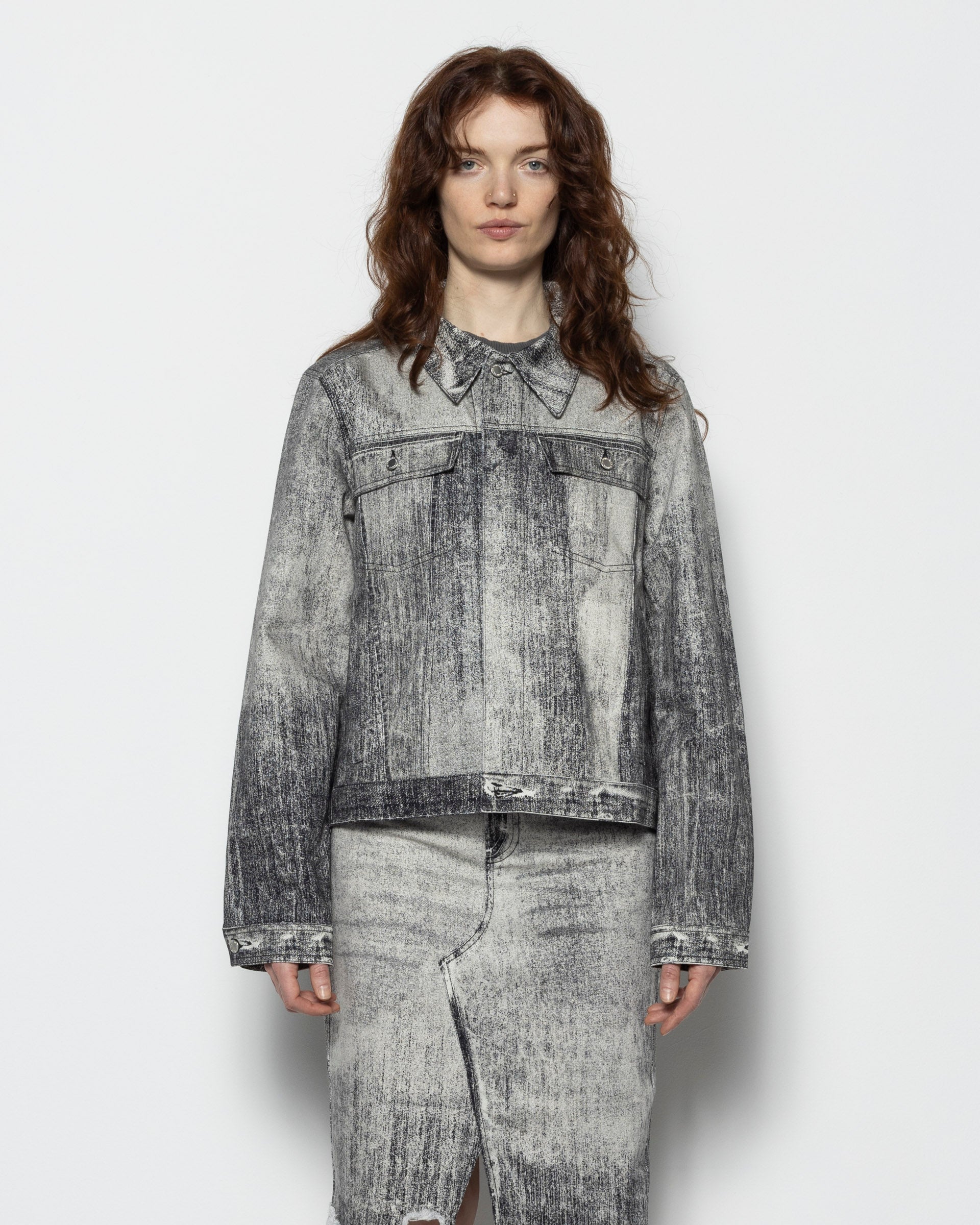 Paint Denim Jacket in Faded Black
