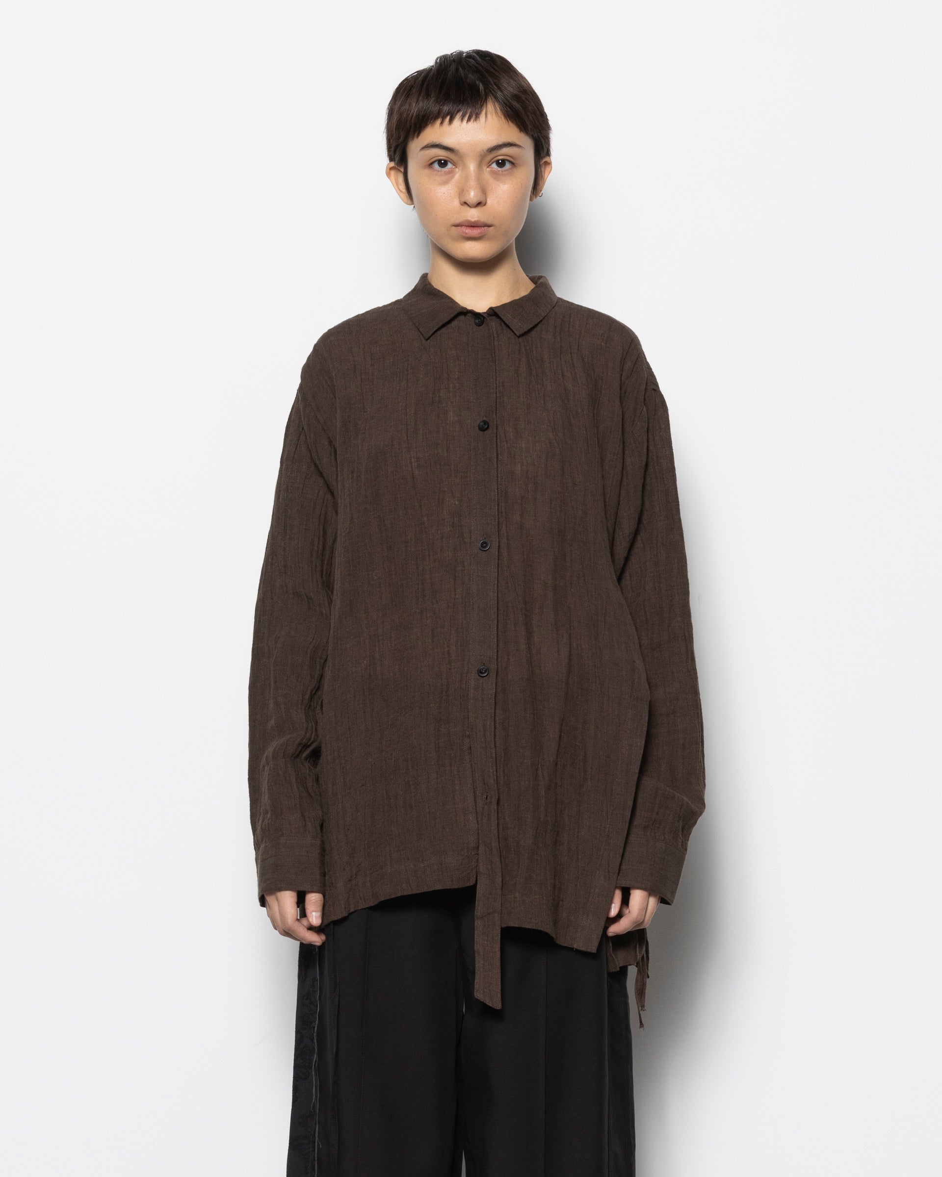 Drop Shoulder Shirt in Brown