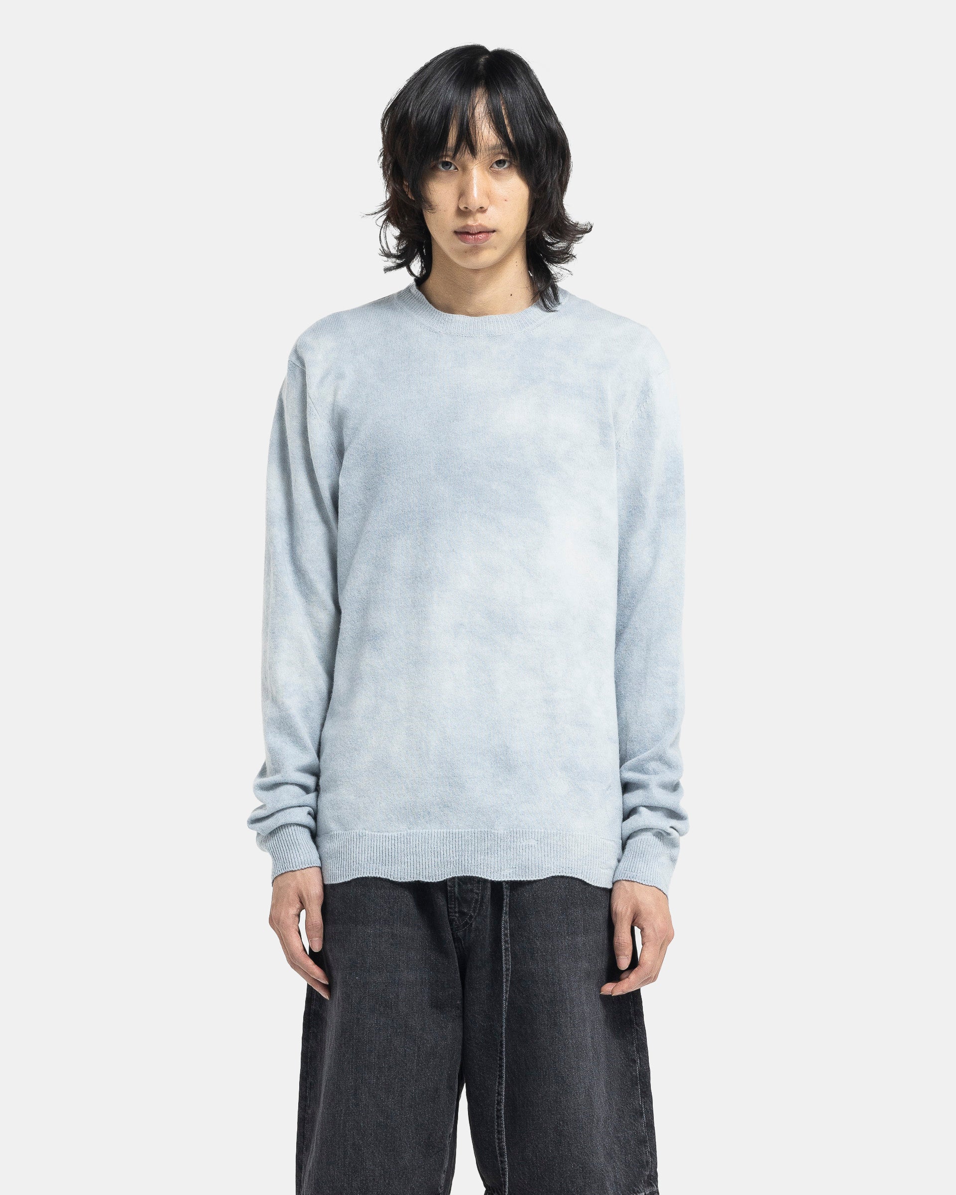 Crew Neck Jumper in Dusty Blue