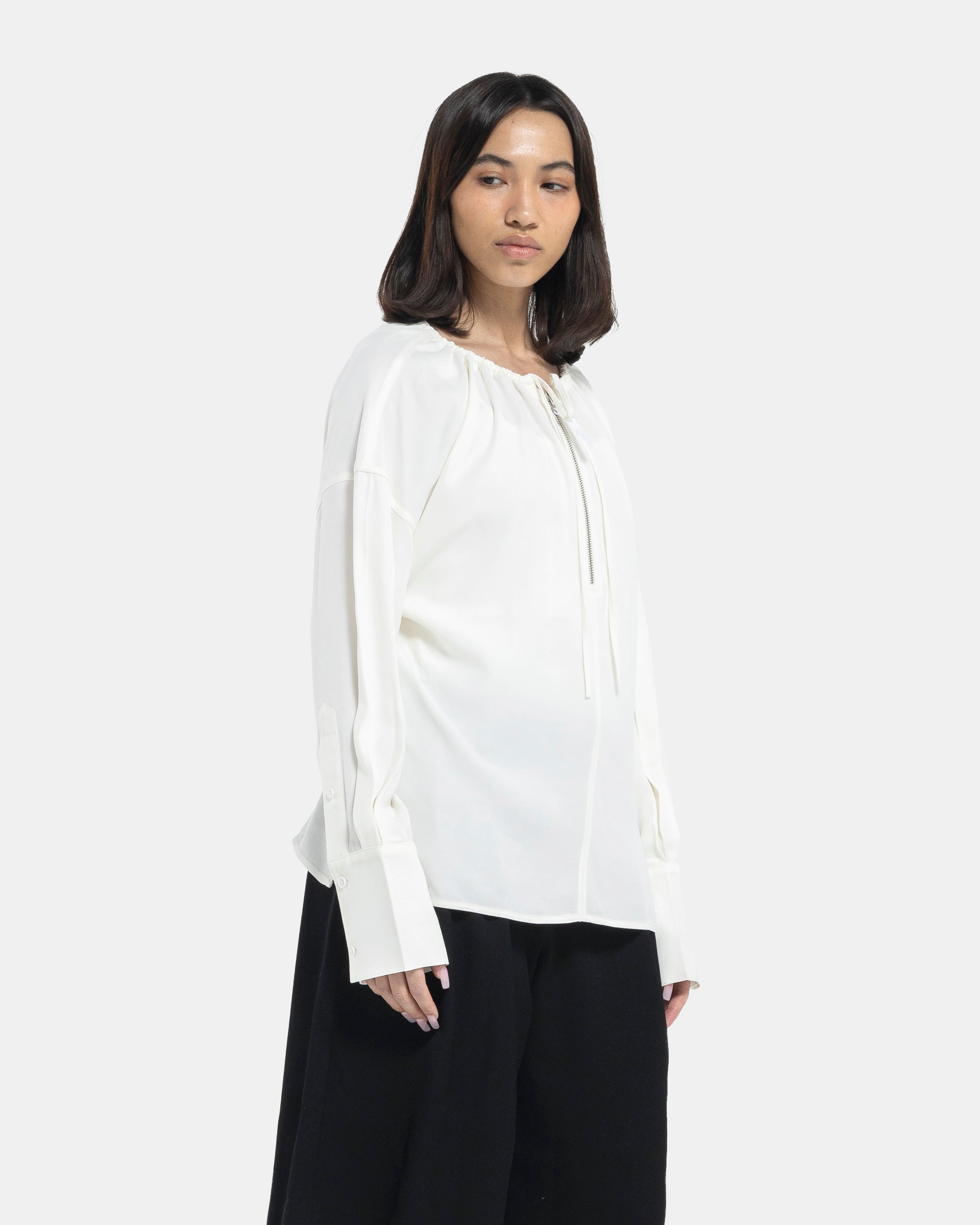 Drawstring Shirt in White