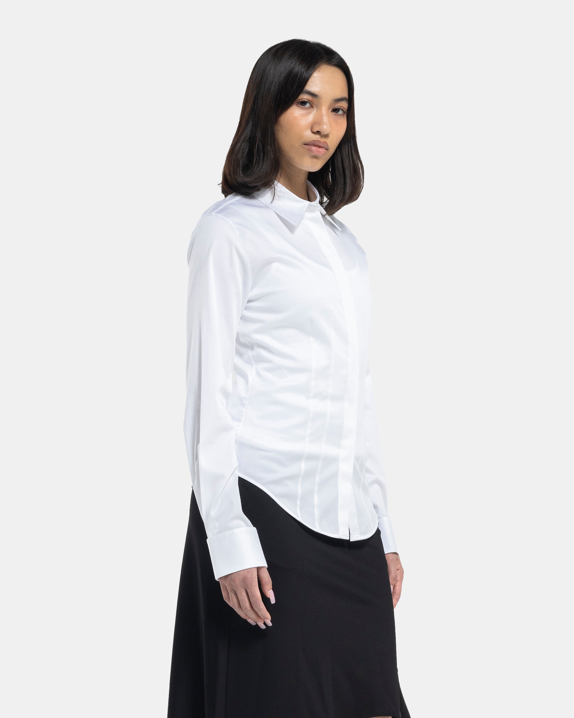Darted Shirt in Optic White