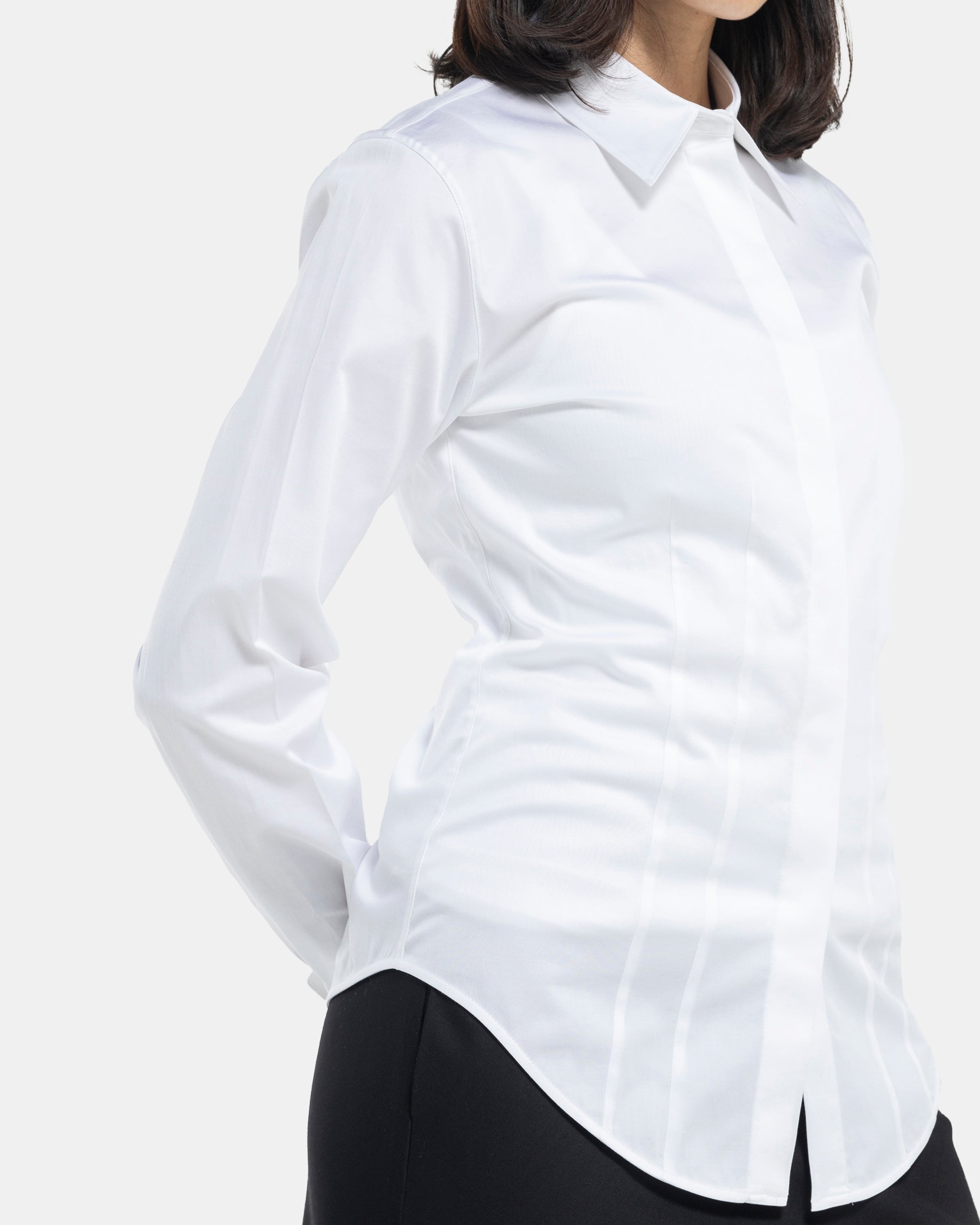 Darted Shirt in Optic White