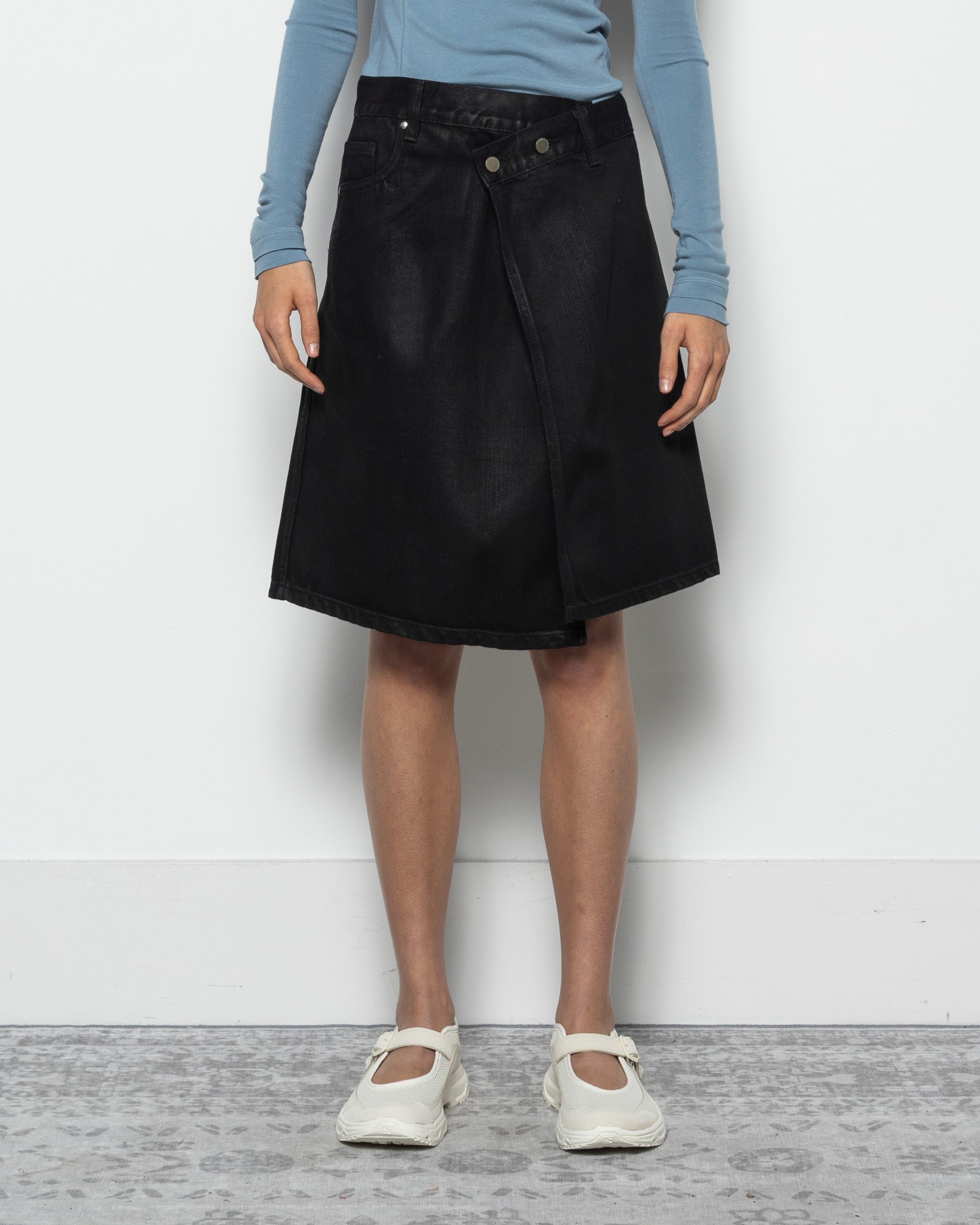 Denim Skirt in Black