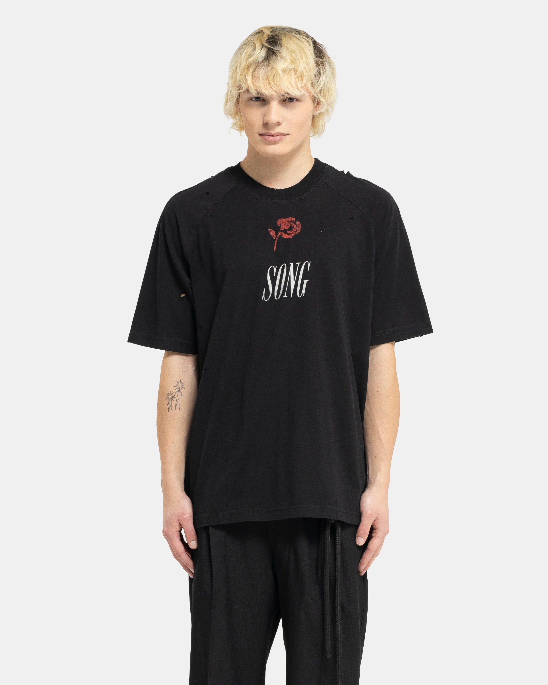 Song for the Mute "Song" Raglan T-Shirt in Black