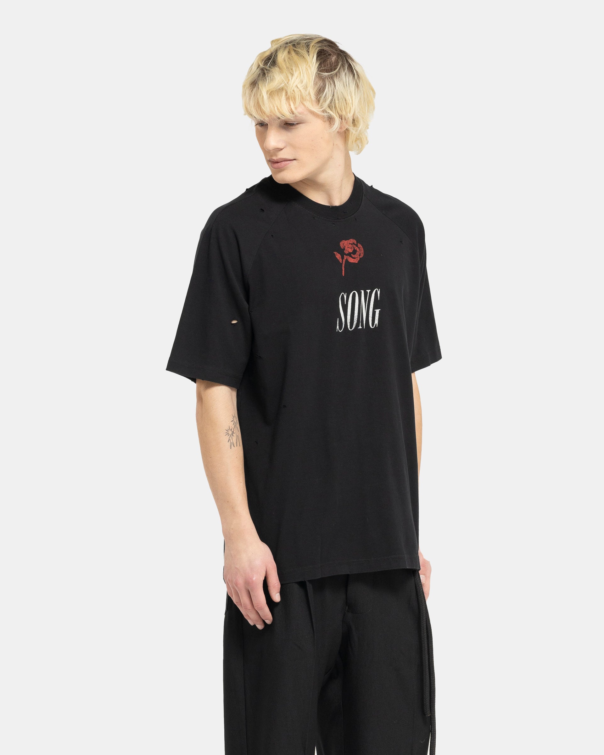 Song for the Mute "Song" Raglan T-Shirt in Black