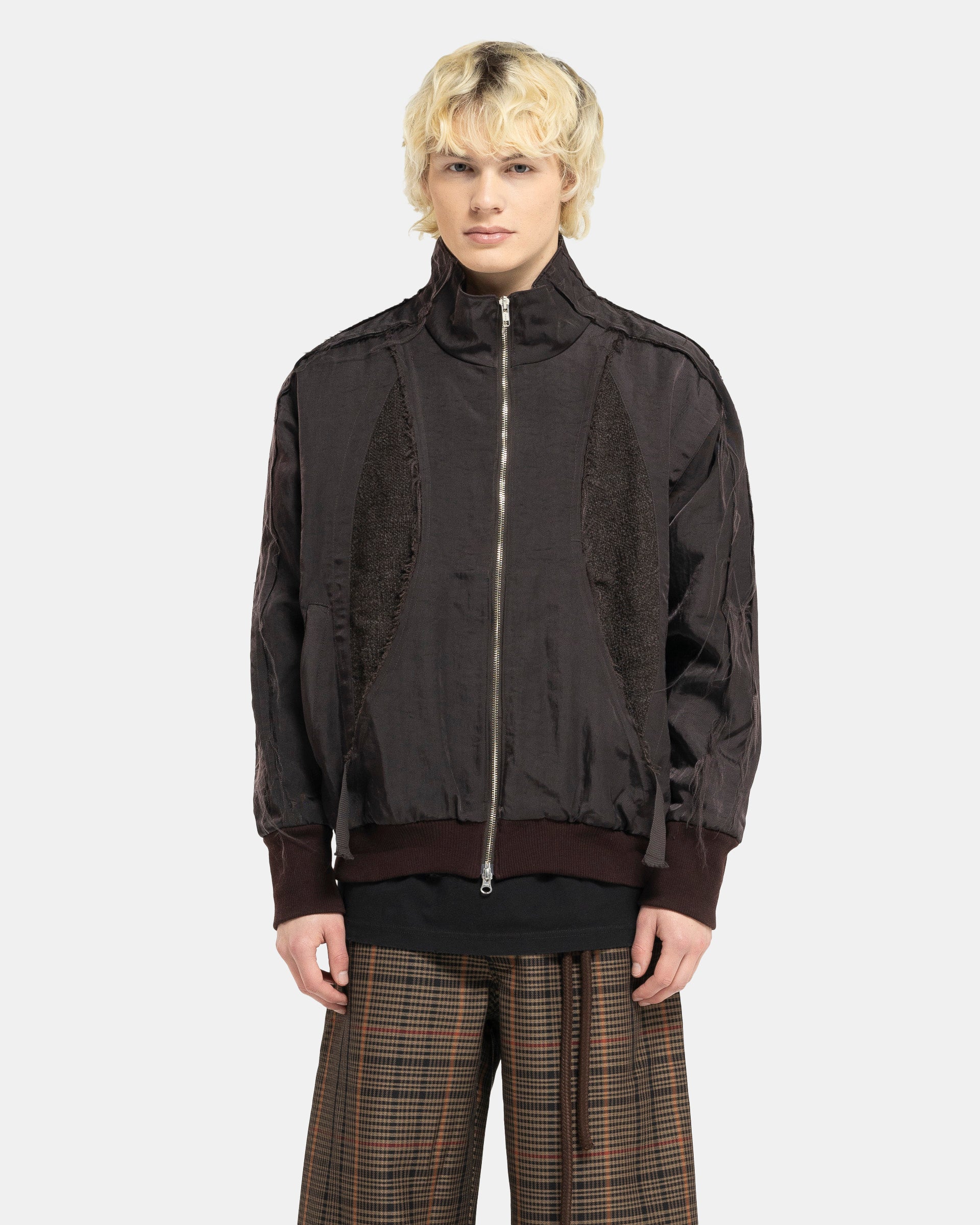 Song for the Mute Teardrop Track Jacket in Brown