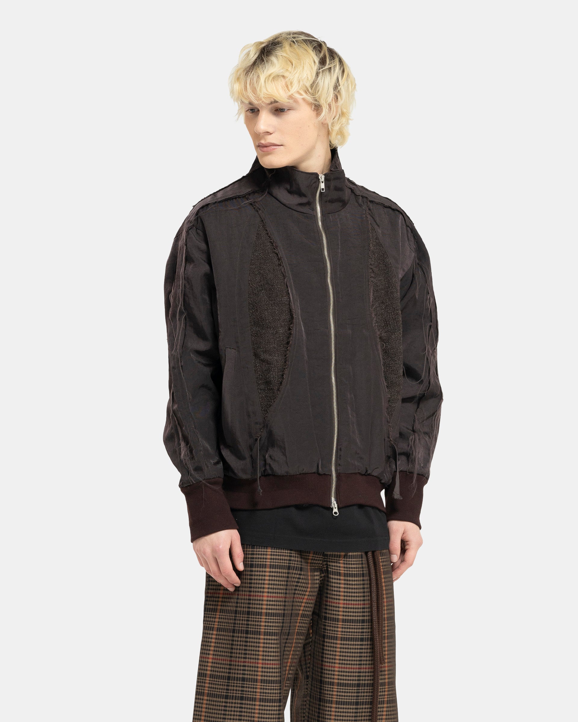 Song for the Mute Teardrop Track Jacket in Brown