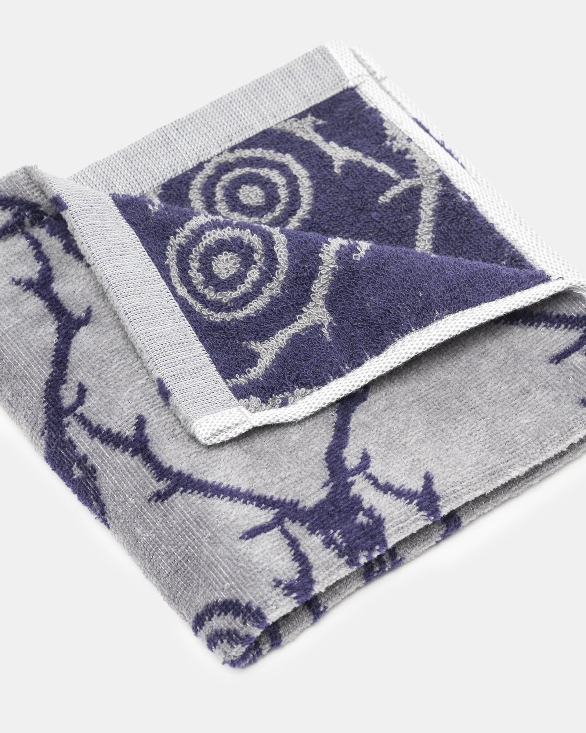 Wash Towel in Grey and Purple
