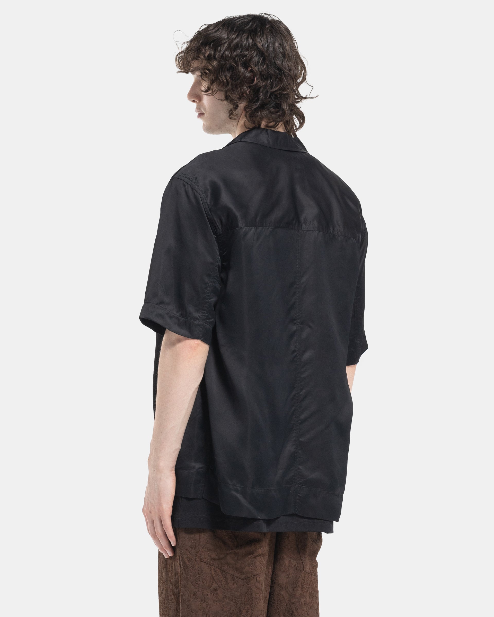 Song For The Mute Short Sleeve Box Shirt in Black Back