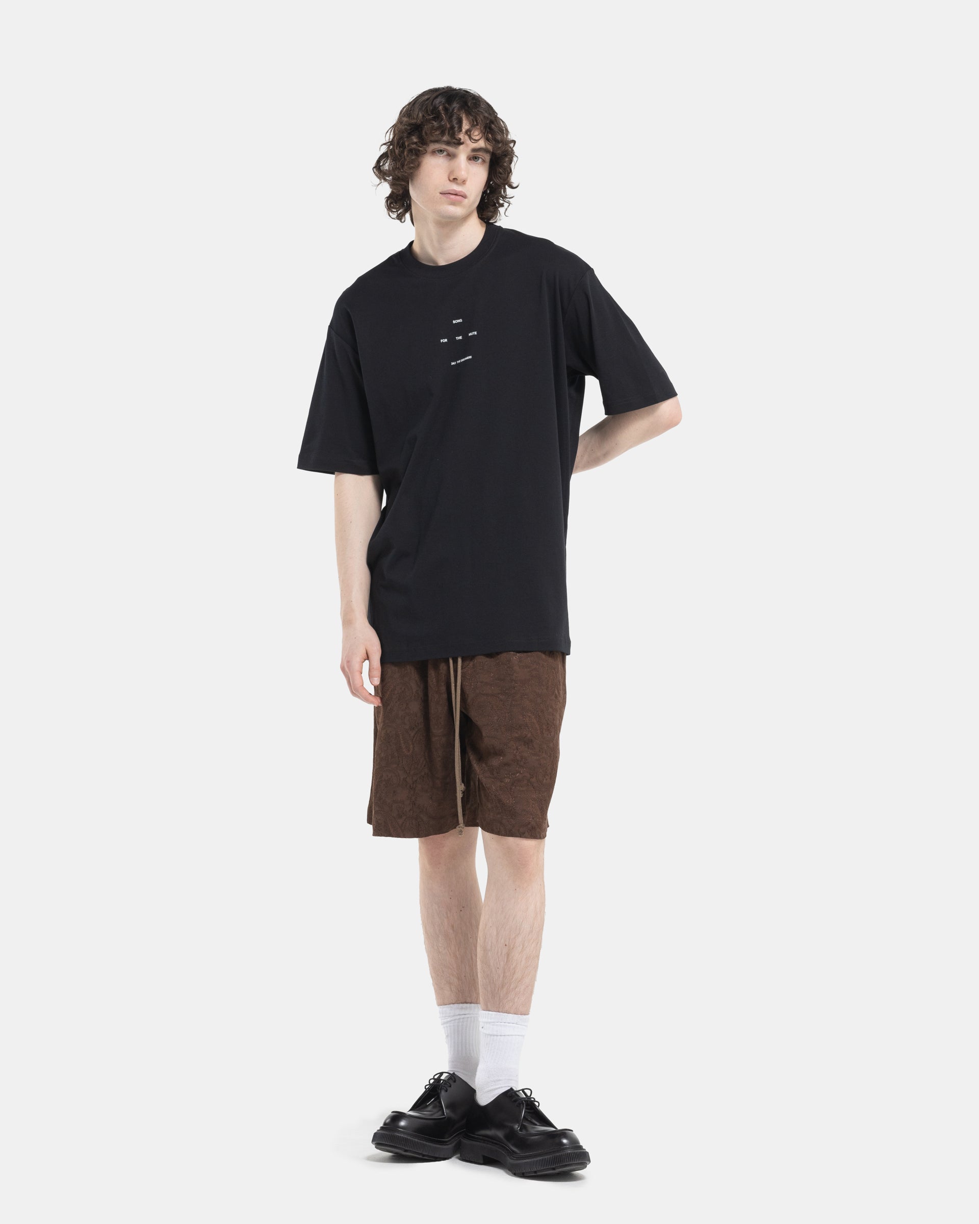 Song For The Mute Logo Oversized T-Shirt in Black