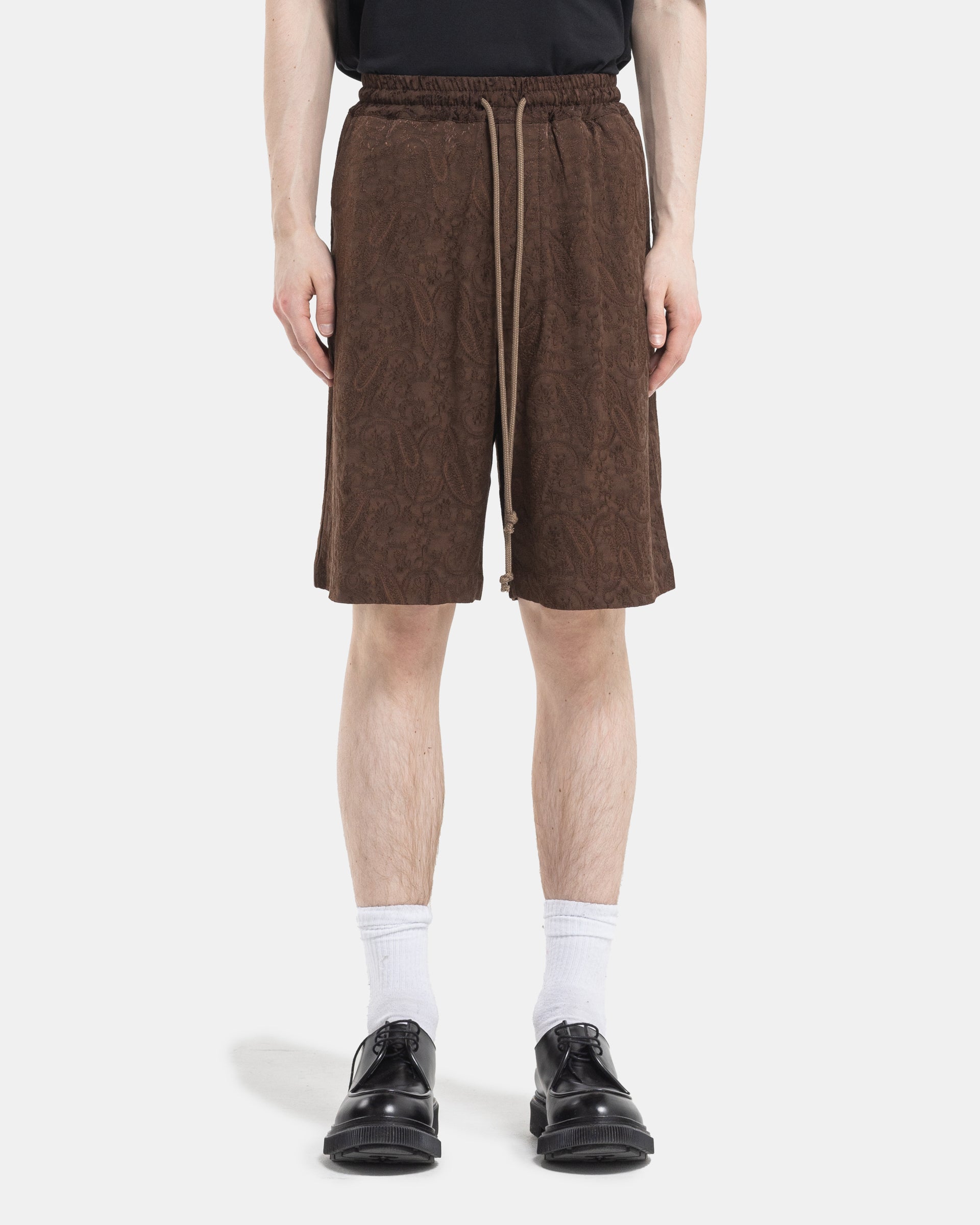 Song For The Mute Elasticated Shorts in Brown