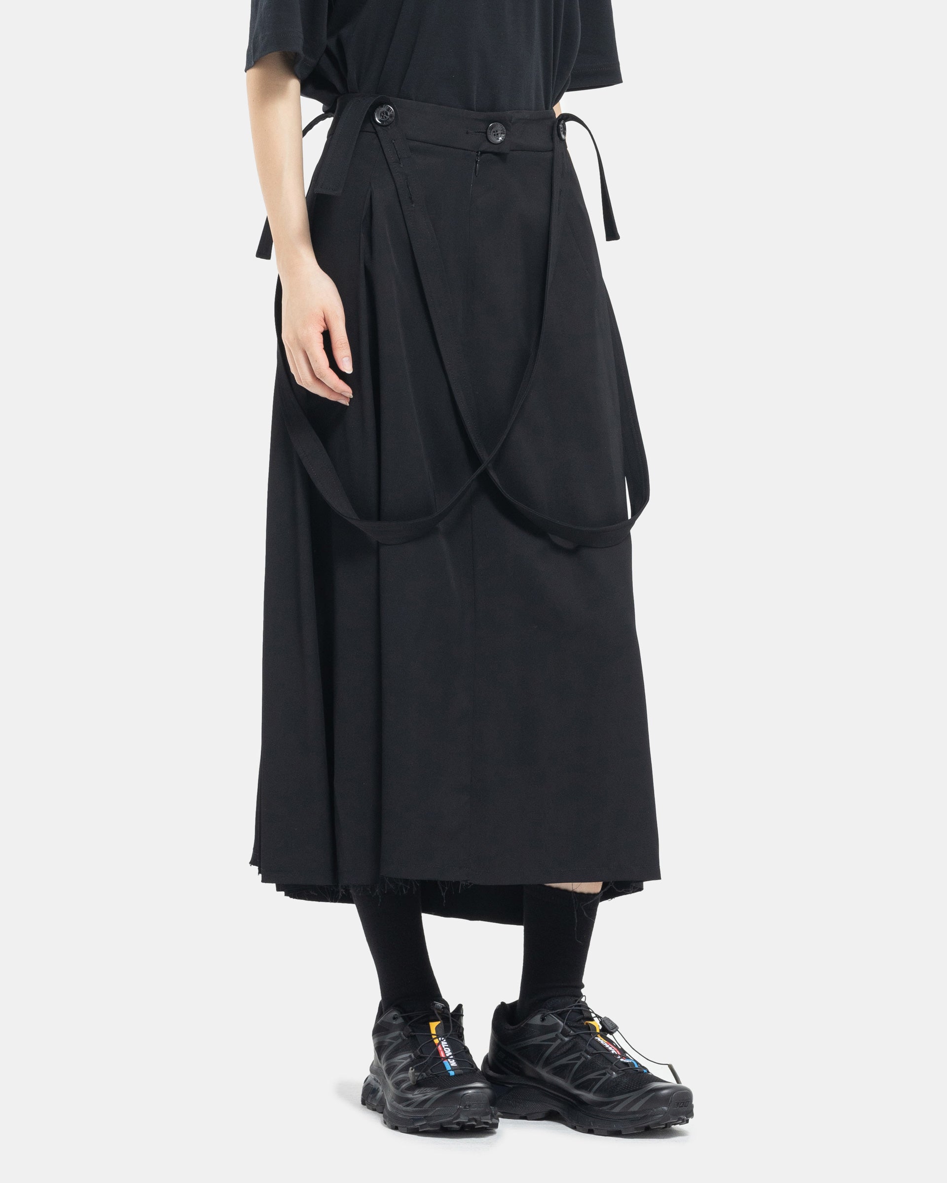 Black Pleated Song For The Mute Skirt front on white background