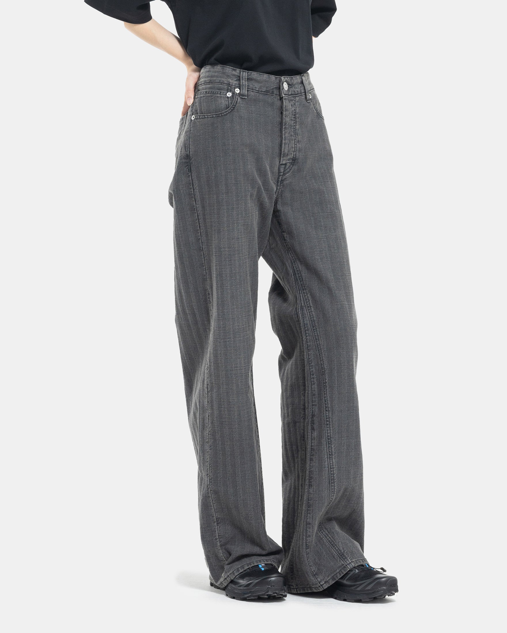 Grey Stripe Jeans from Our Legacy on a white background