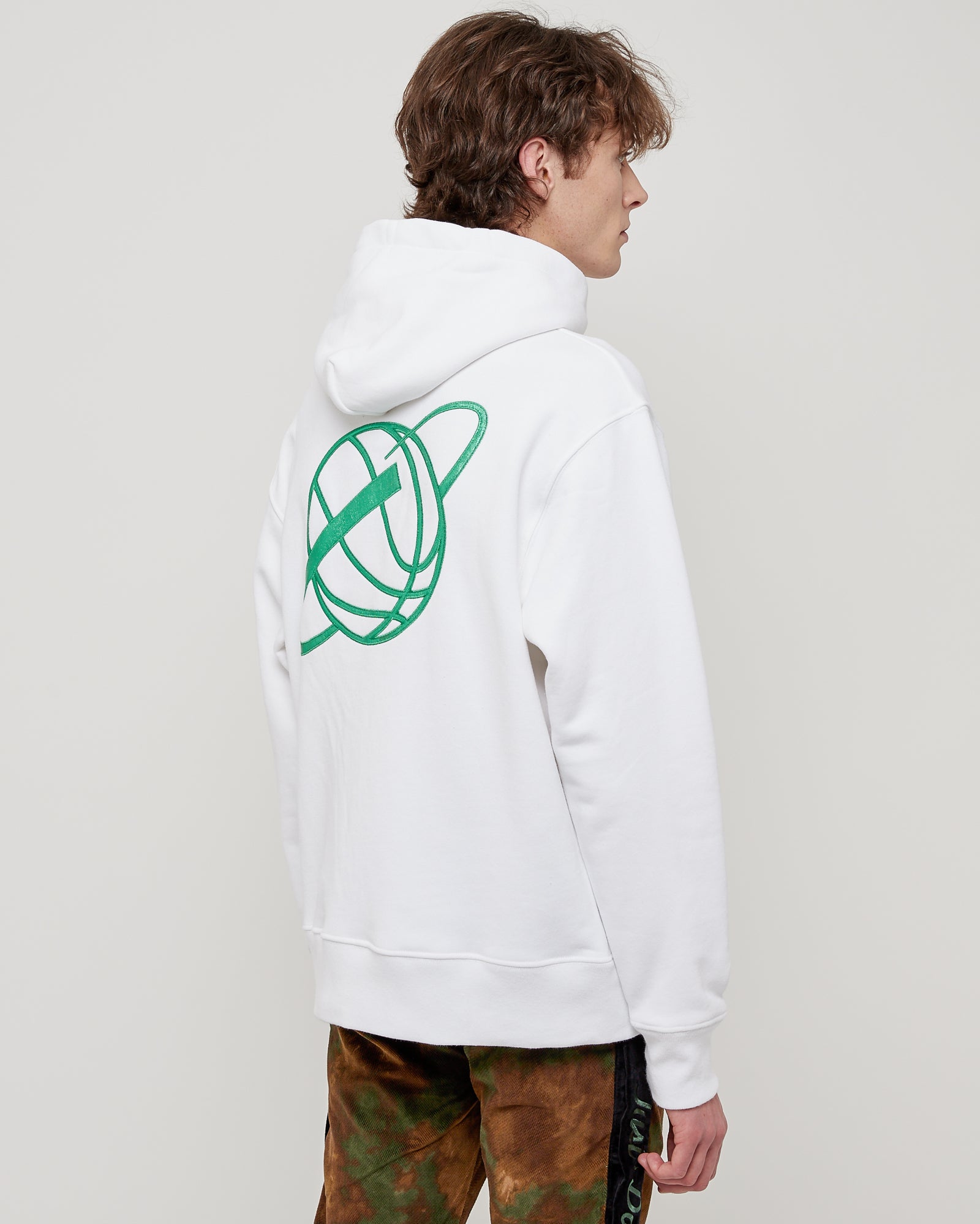 Just Don Logo Hoodie in White