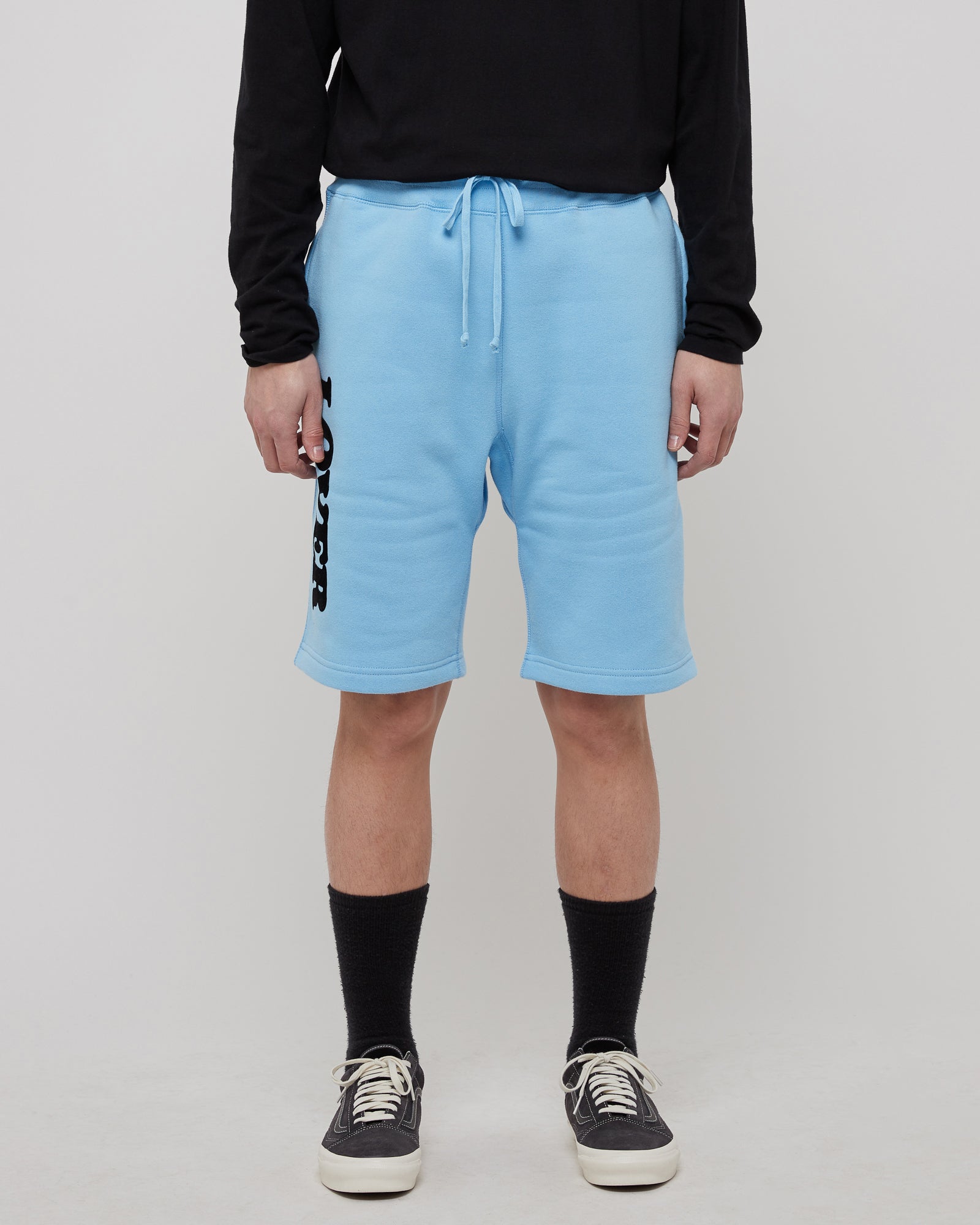 Lover Sweatshorts in Baby Blue & Black
