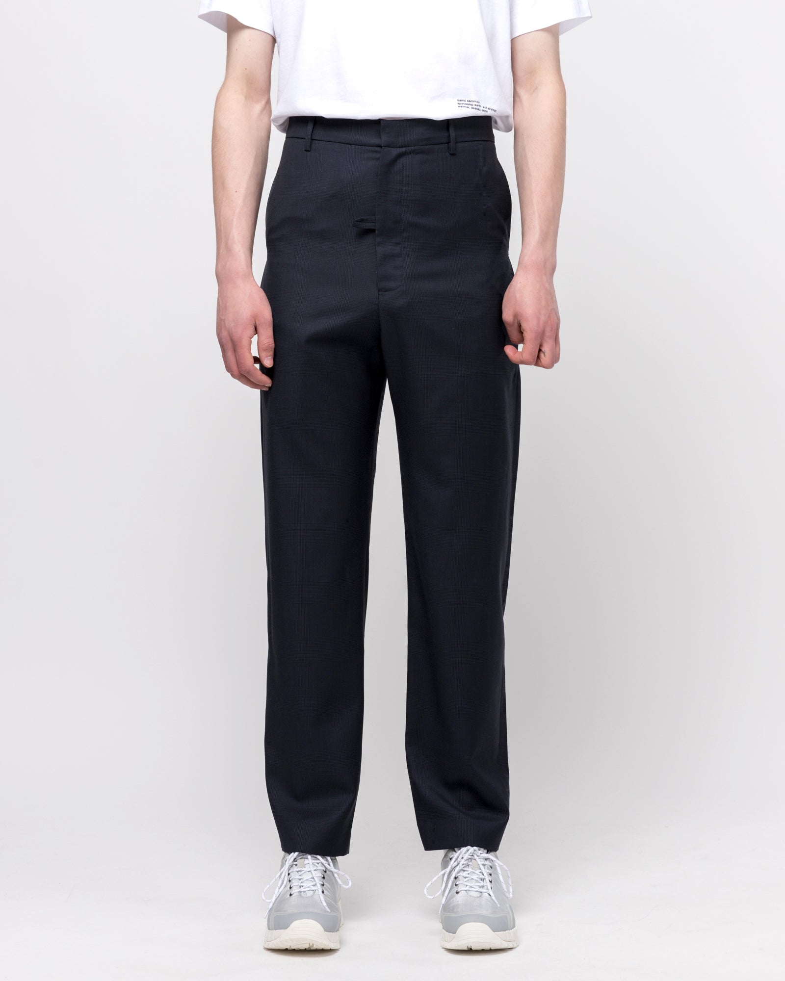 Double Pocket Tailored Trouser in Navy Check