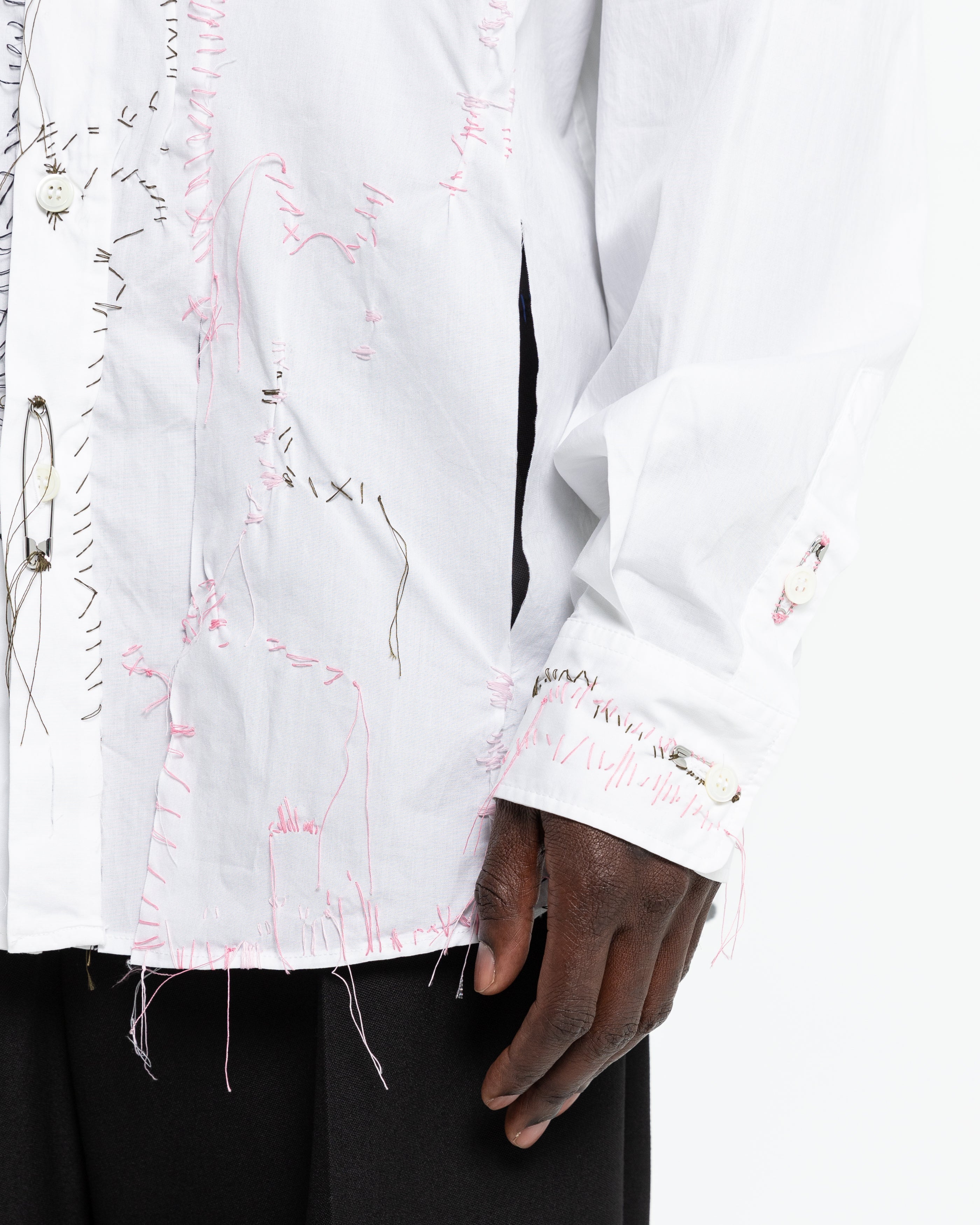 Embroidered Button Down in Lilly White